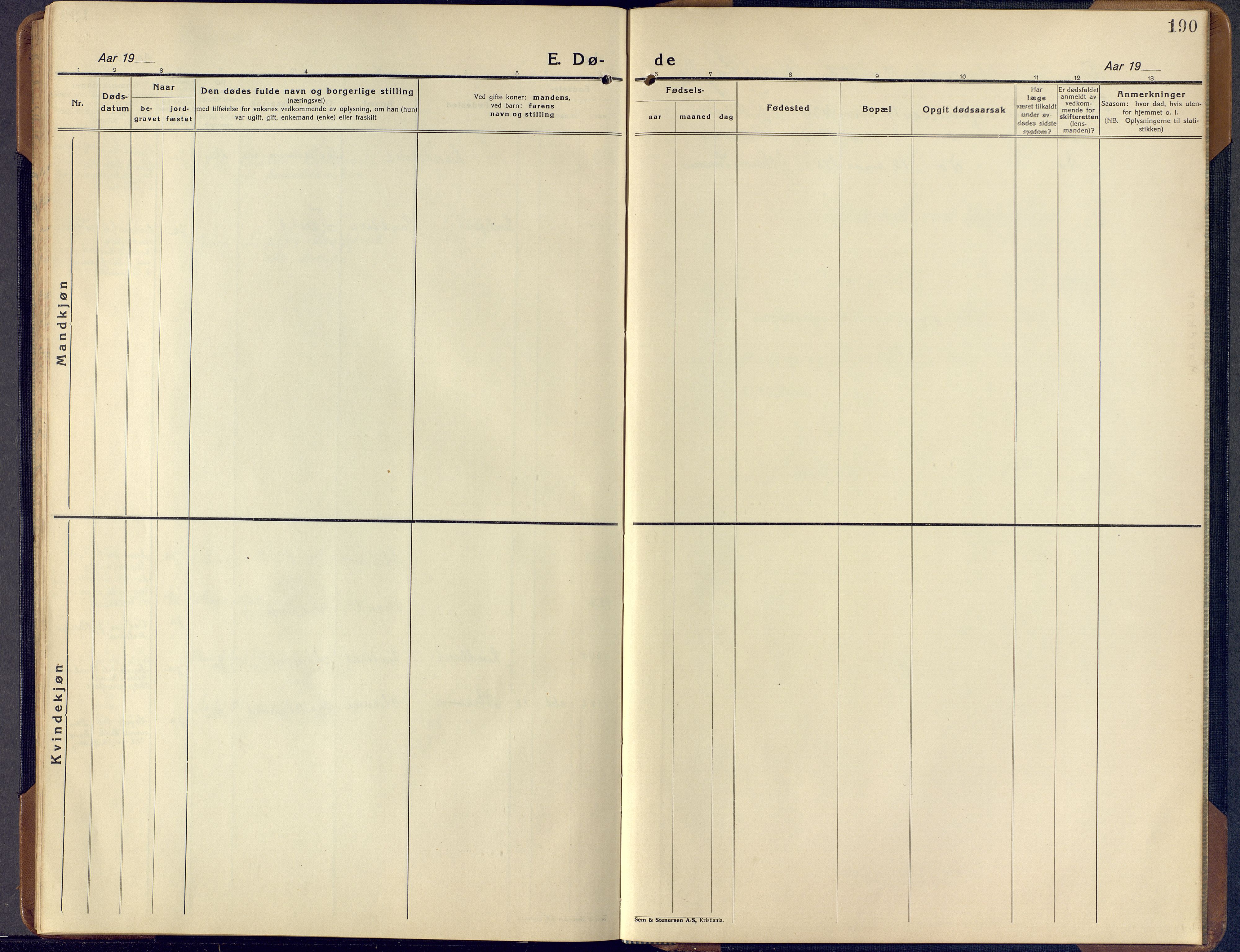 Lunde kirkebøker, SAKO/A-282/F/Fa/L0006: Parish register (official) no. I 6, 1922-1940, p. 190