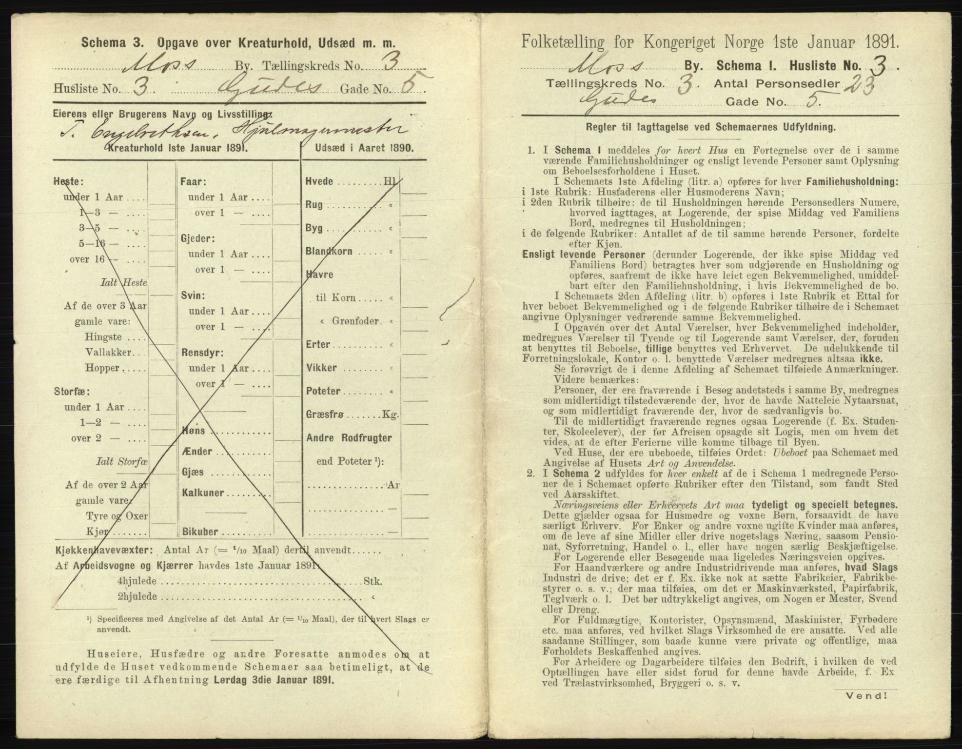 RA, 1891 census for 0104 Moss, 1891, p. 252