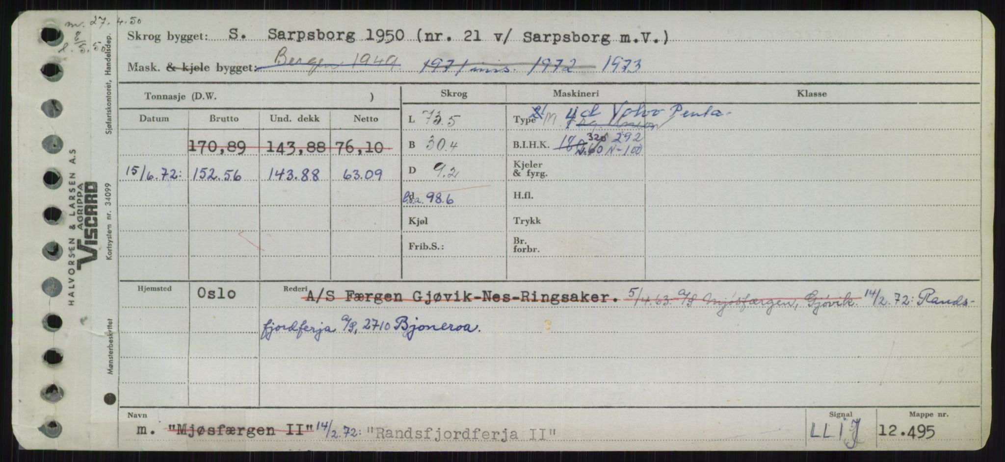 Sjøfartsdirektoratet med forløpere, Skipsmålingen, RA/S-1627/H/Ha/L0004/0002: Fartøy, Mas-R / Fartøy, Odin-R, p. 533