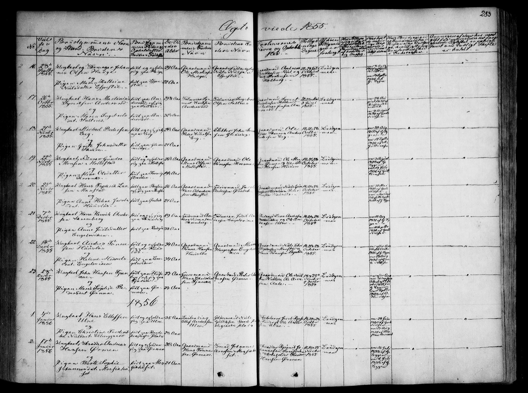Onsøy prestekontor Kirkebøker, SAO/A-10914/F/Fa/L0003: Parish register (official) no. I 3, 1841-1860, p. 283