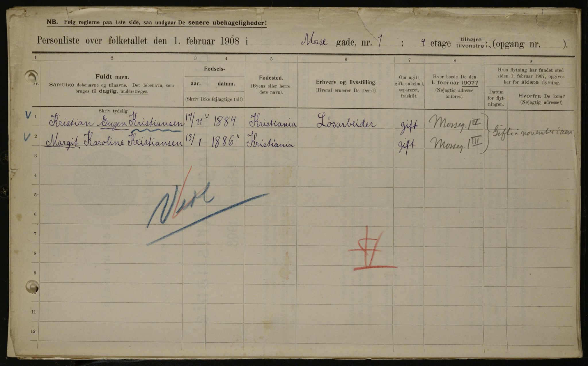 OBA, Municipal Census 1908 for Kristiania, 1908, p. 58847