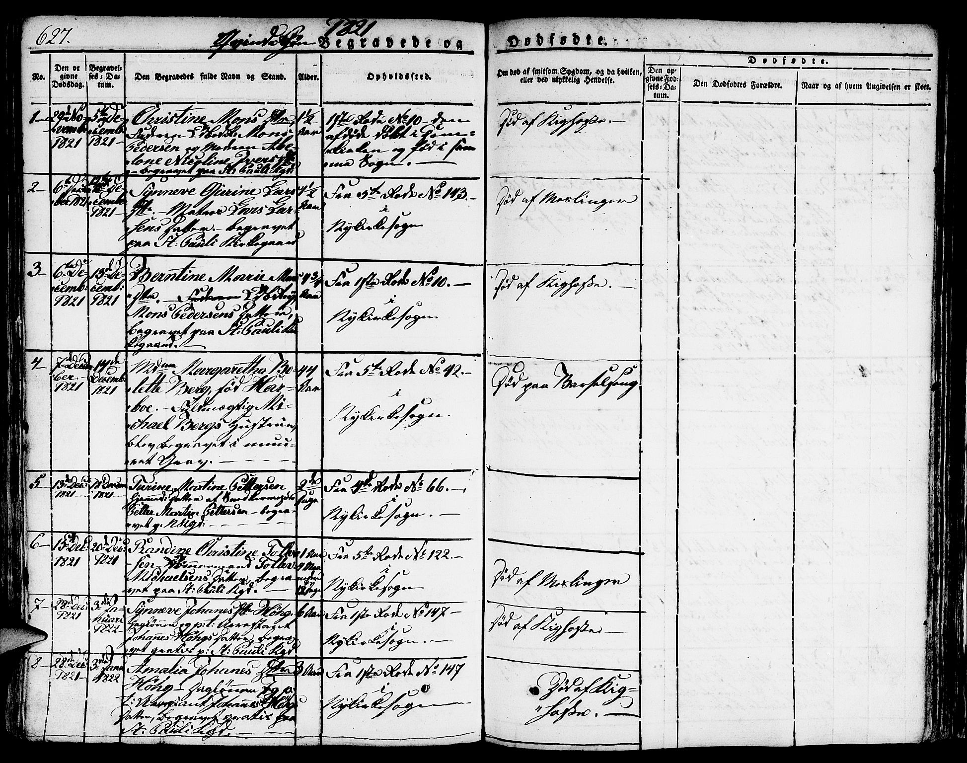 Nykirken Sokneprestembete, SAB/A-77101/H/Hab: Parish register (copy) no. A 5II, 1821-1843, p. 627