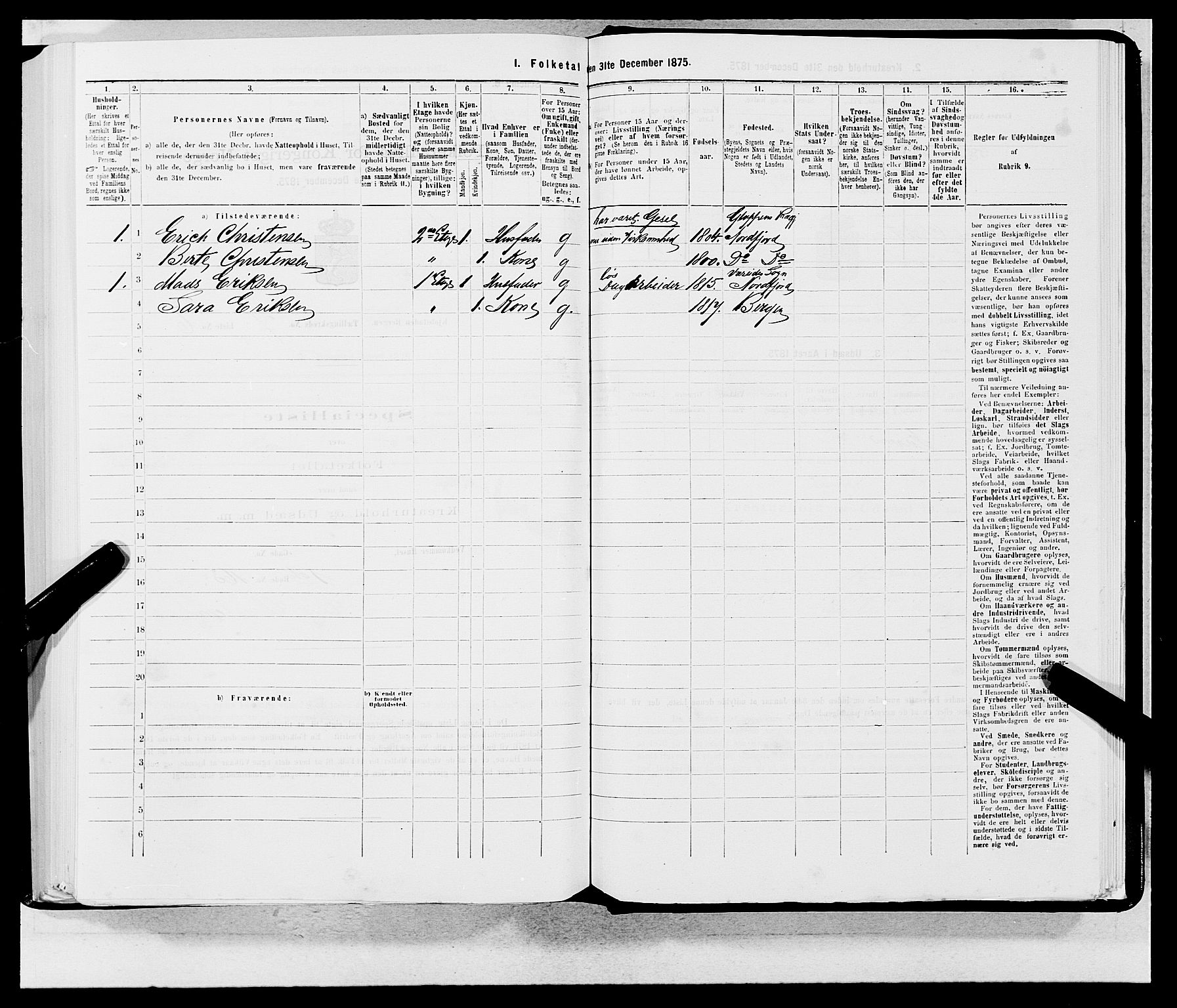 SAB, 1875 census for 1301 Bergen, 1875, p. 322