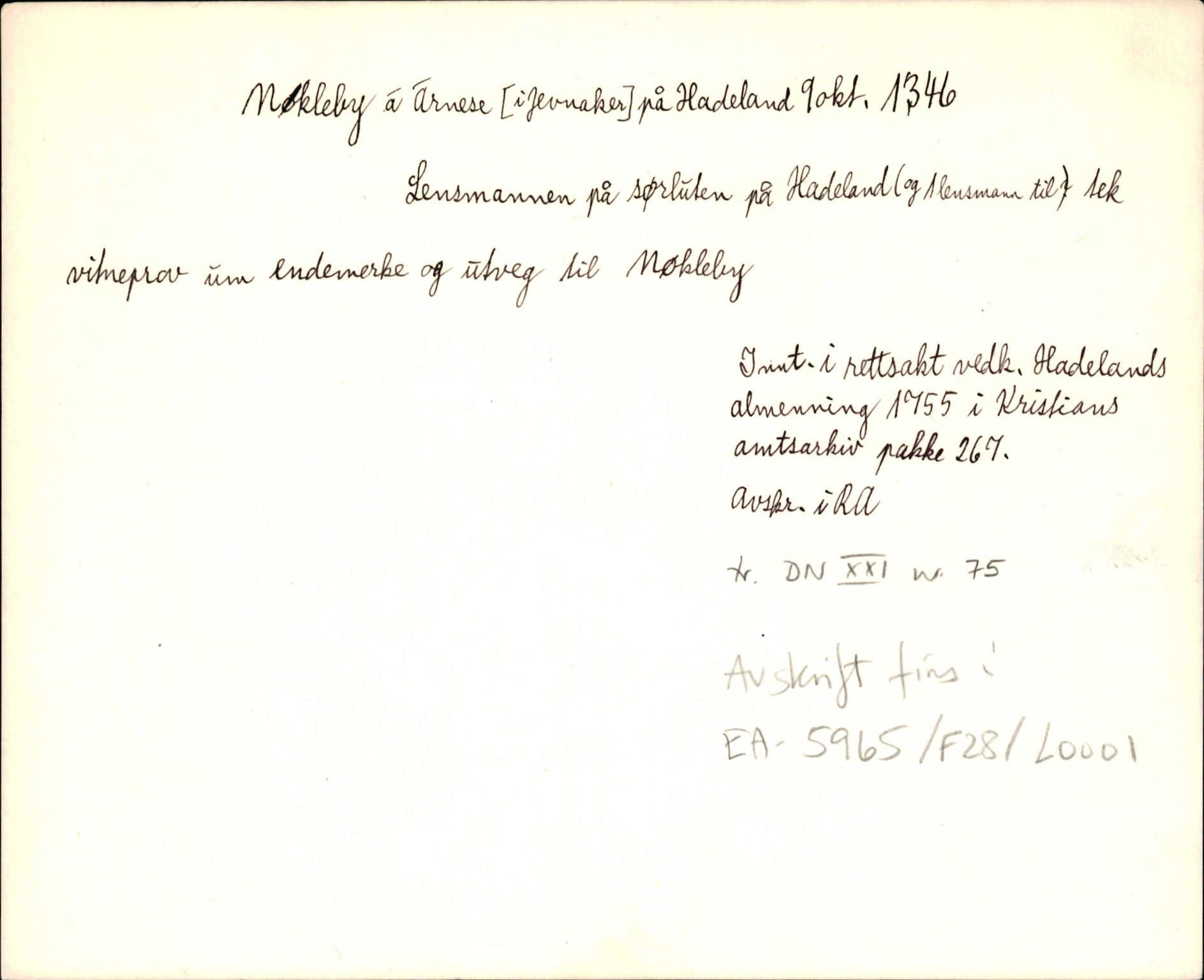 Riksarkivets diplomsamling, AV/RA-EA-5965/F35/F35d/L0001: Innlånte diplomer, seddelregister, 1316-1591, p. 17