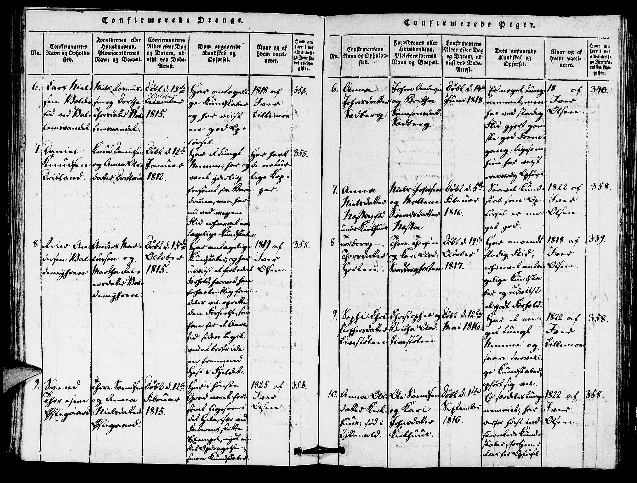 Hjelmeland sokneprestkontor, AV/SAST-A-101843/01/IV/L0005: Parish register (official) no. A 5, 1816-1841, p. 261