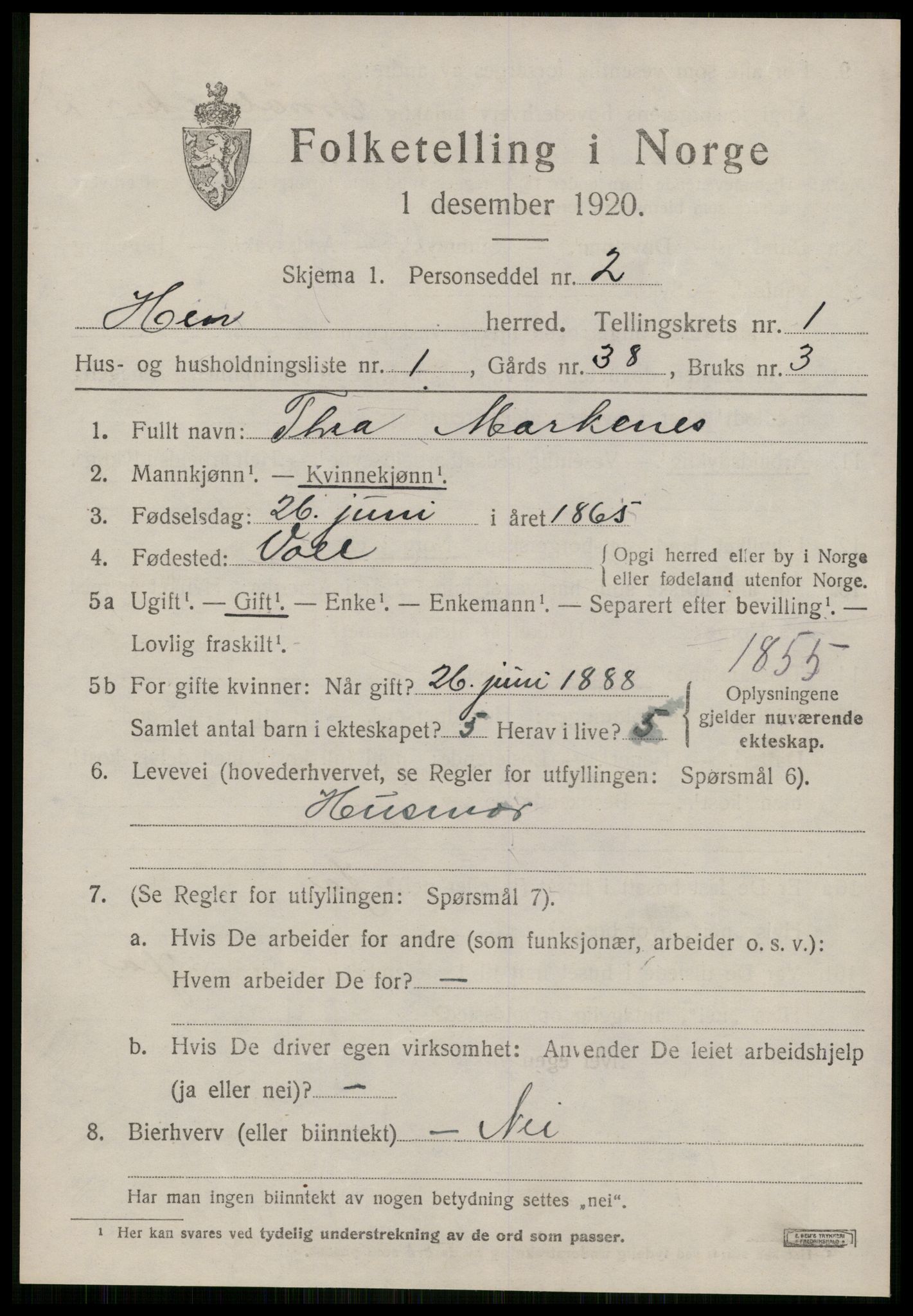 SAT, 1920 census for Hen, 1920, p. 468