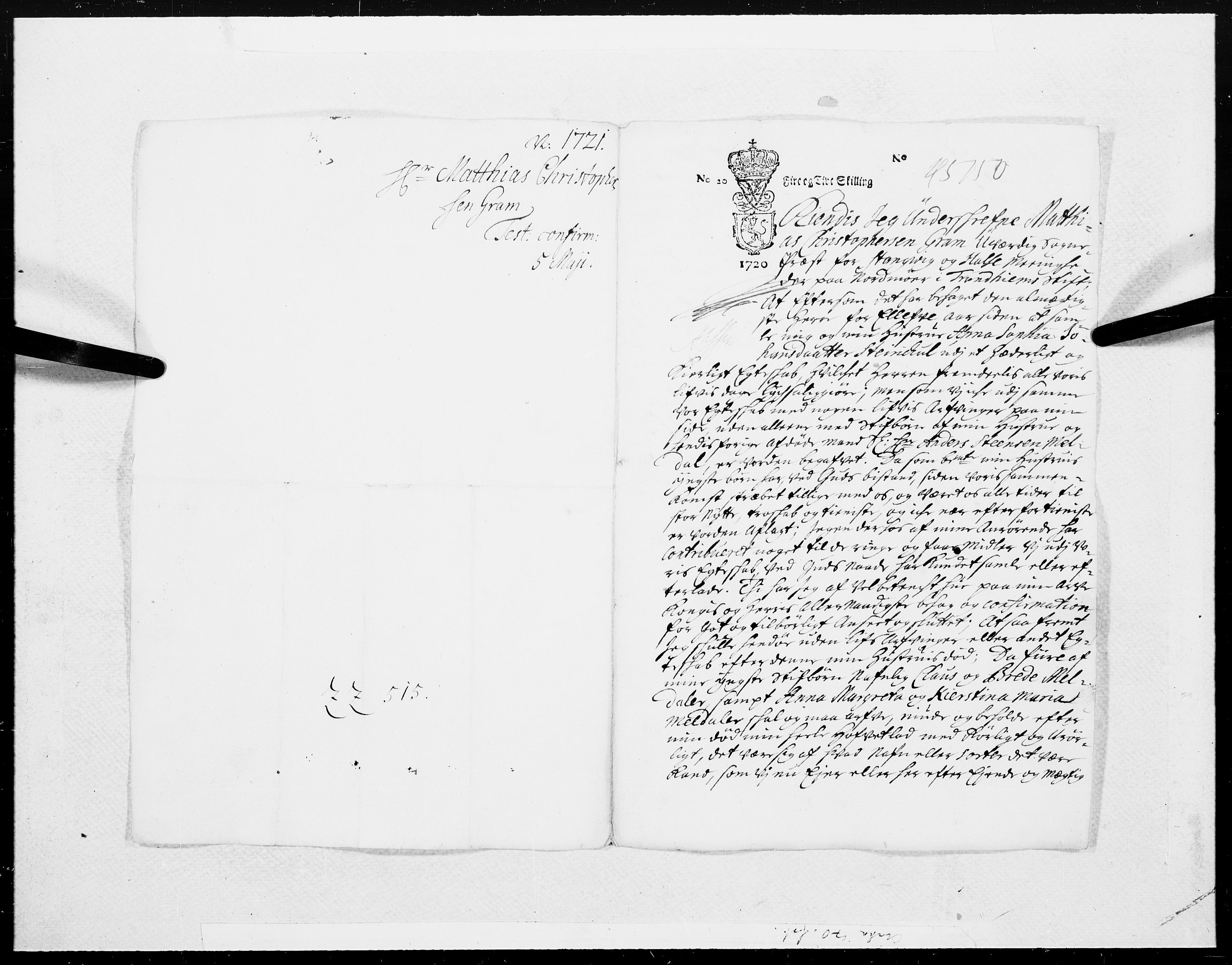 Danske Kanselli 1572-1799, RA/EA-3023/F/Fc/Fcc/Fcca/L0089: Norske innlegg 1572-1799, 1721, p. 14