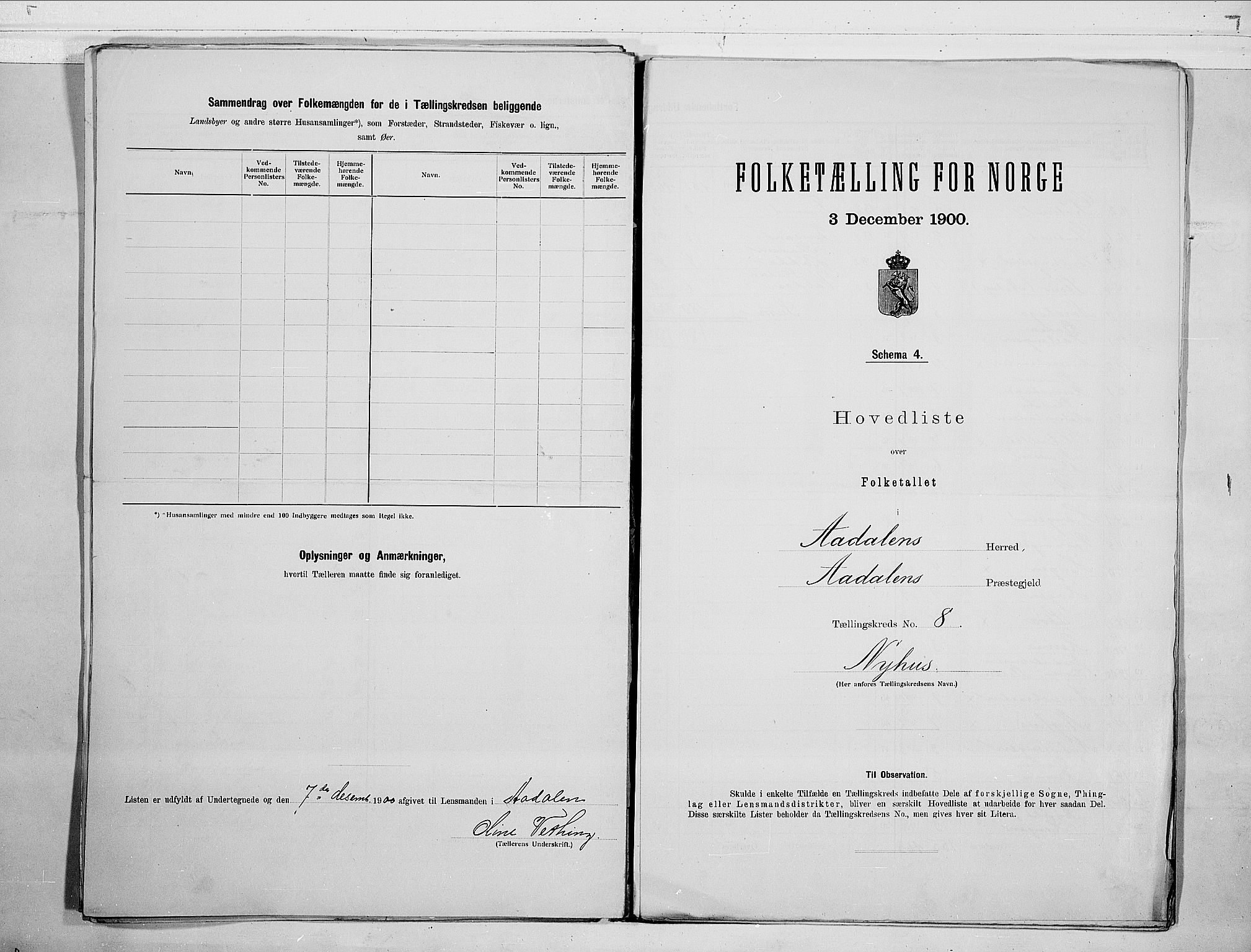 RA, 1900 census for Ådal, 1900, p. 18