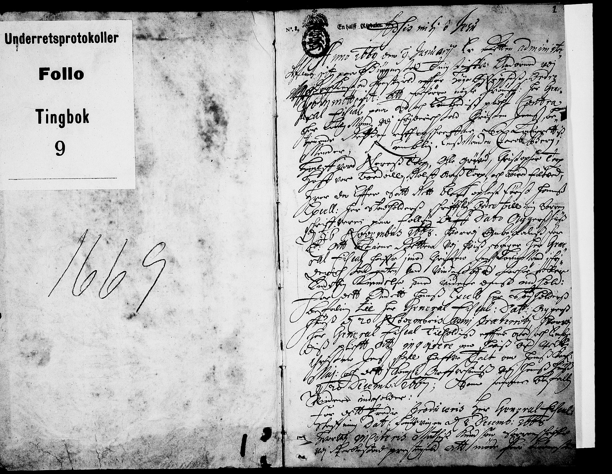 Follo sorenskriveri, AV/SAO-A-10274/F/Fb/Fba/L0009: Tingbok, 1669, p. 0b-1a