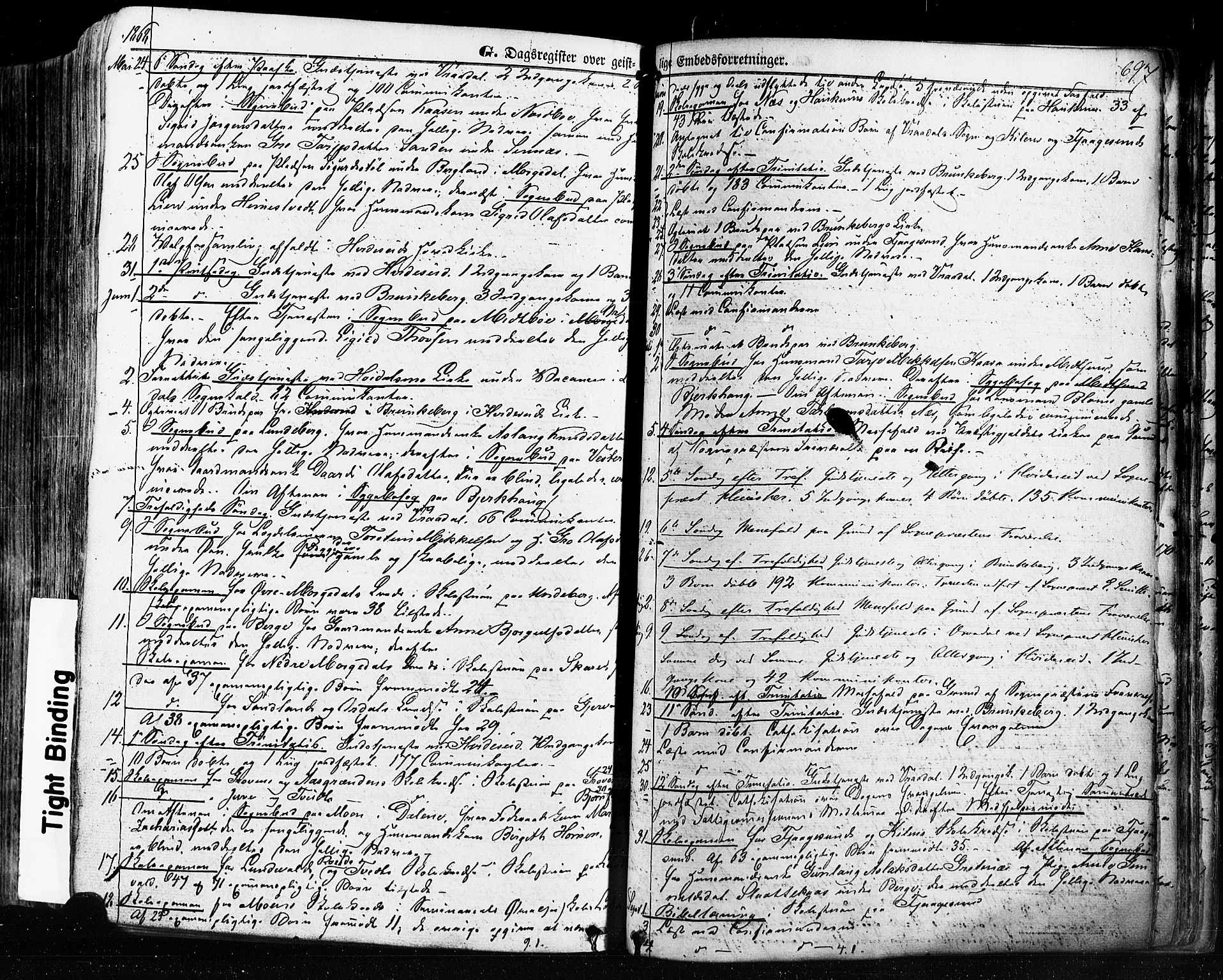 Kviteseid kirkebøker, SAKO/A-276/F/Fa/L0007: Parish register (official) no. I 7, 1859-1881, p. 697
