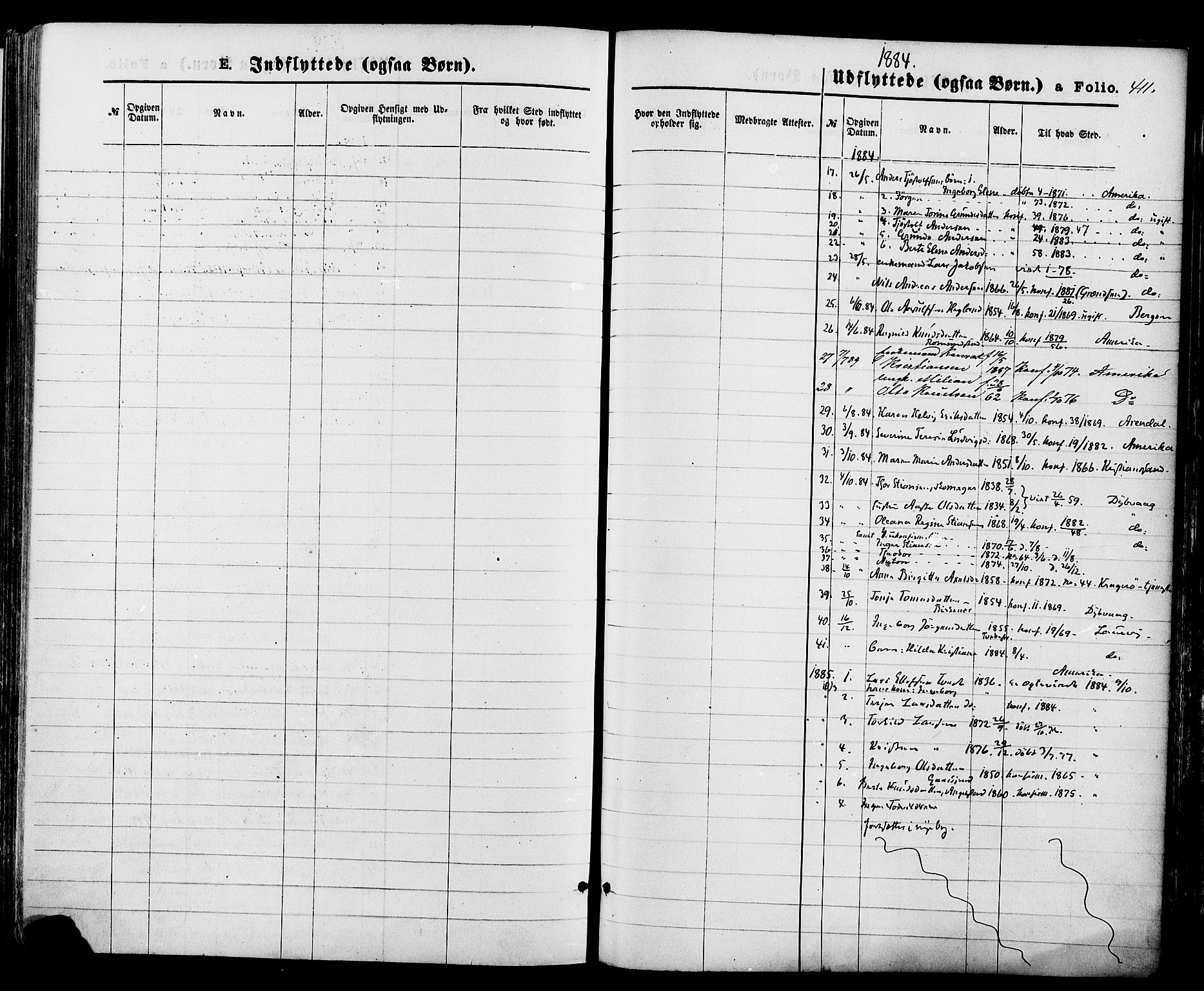 Holt sokneprestkontor, AV/SAK-1111-0021/F/Fa/L0010: Parish register (official) no. A 10, 1872-1885, p. 411