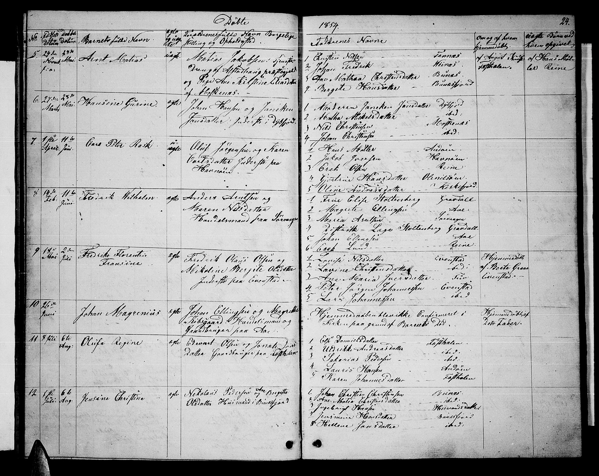 Ministerialprotokoller, klokkerbøker og fødselsregistre - Nordland, SAT/A-1459/886/L1224: Parish register (copy) no. 886C01, 1843-1873, p. 24