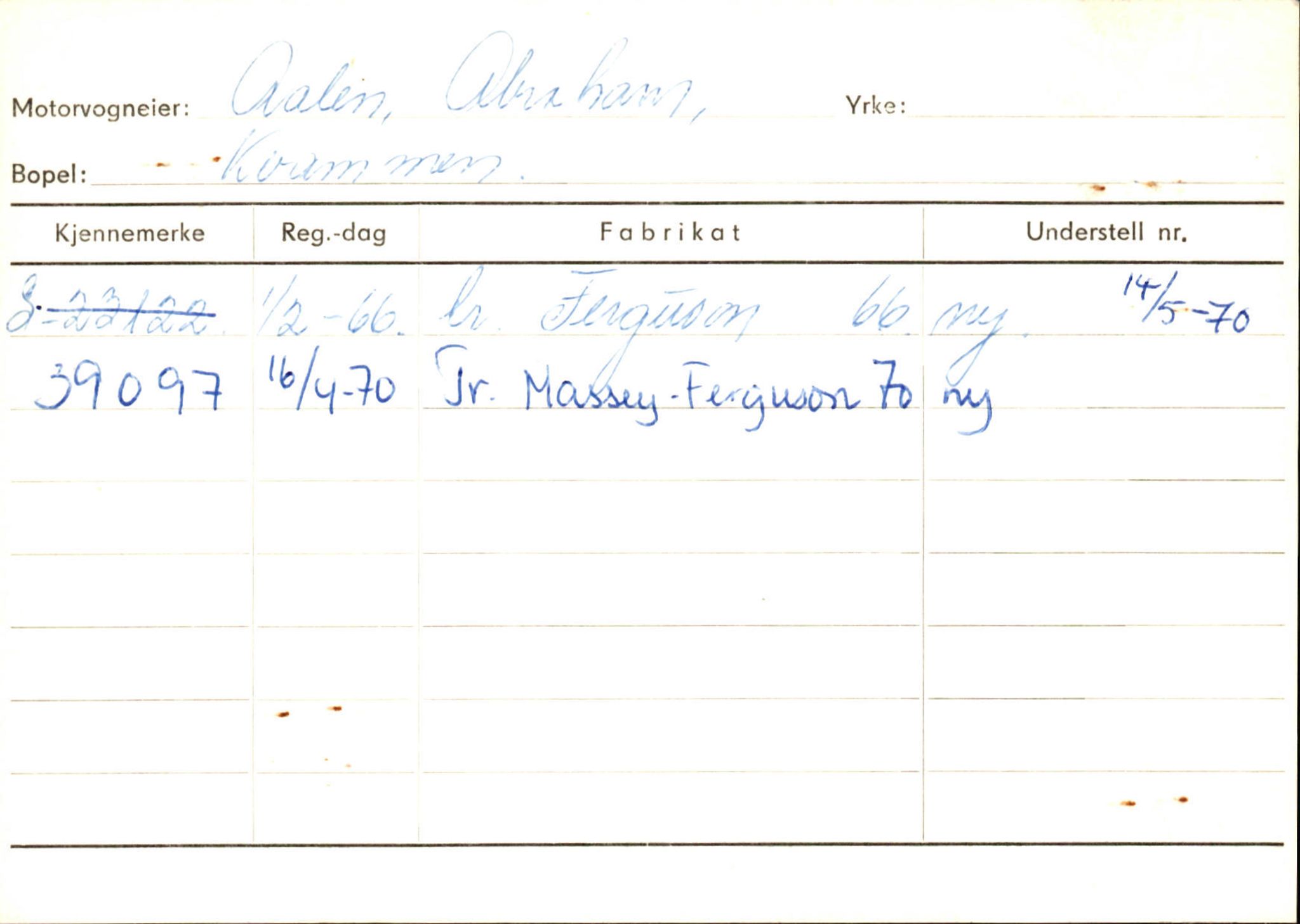 Statens vegvesen, Sogn og Fjordane vegkontor, AV/SAB-A-5301/4/F/L0132: Eigarregister Askvoll A-Å. Balestrand A-Å, 1945-1975, p. 1498