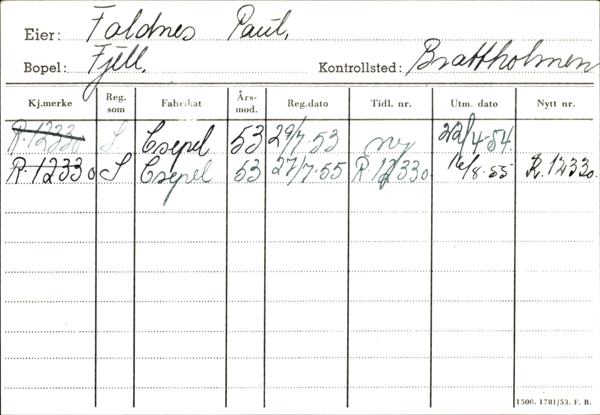 Statens vegvesen, Hordaland vegkontor, AV/SAB-A-5201/2/Ha/L0014: R-eierkort F, 1920-1971, p. 41