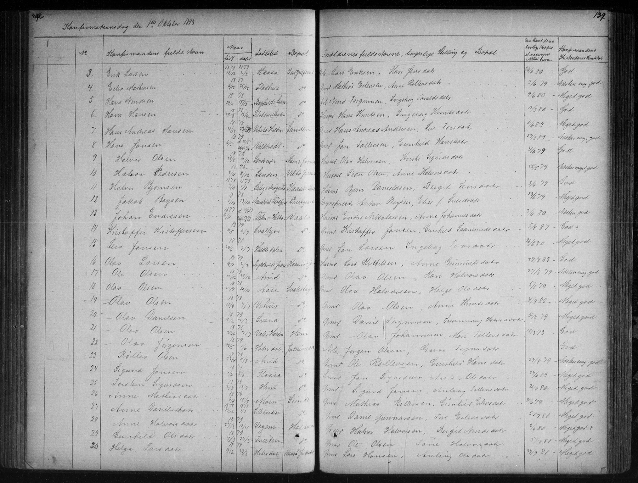 Sauherad kirkebøker, SAKO/A-298/G/Ga/L0003: Parish register (copy) no. I 3, 1866-1905, p. 139