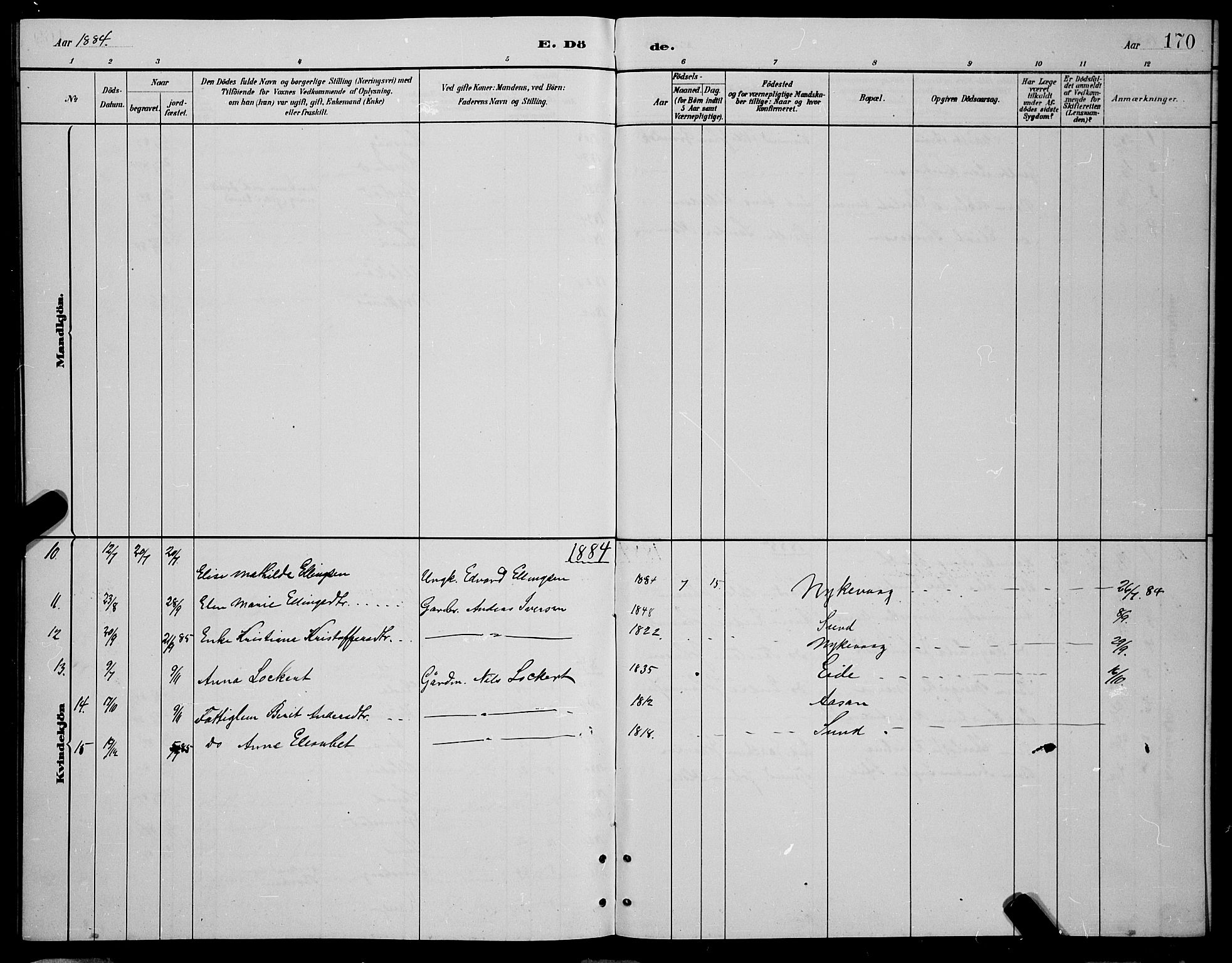 Ministerialprotokoller, klokkerbøker og fødselsregistre - Nordland, AV/SAT-A-1459/892/L1325: Parish register (copy) no. 892C02, 1878-1896, p. 170