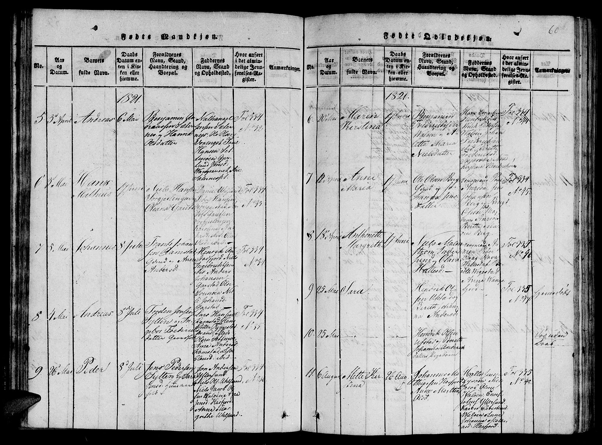 Ministerialprotokoller, klokkerbøker og fødselsregistre - Nord-Trøndelag, SAT/A-1458/784/L0667: Parish register (official) no. 784A03 /2, 1818-1829, p. 60