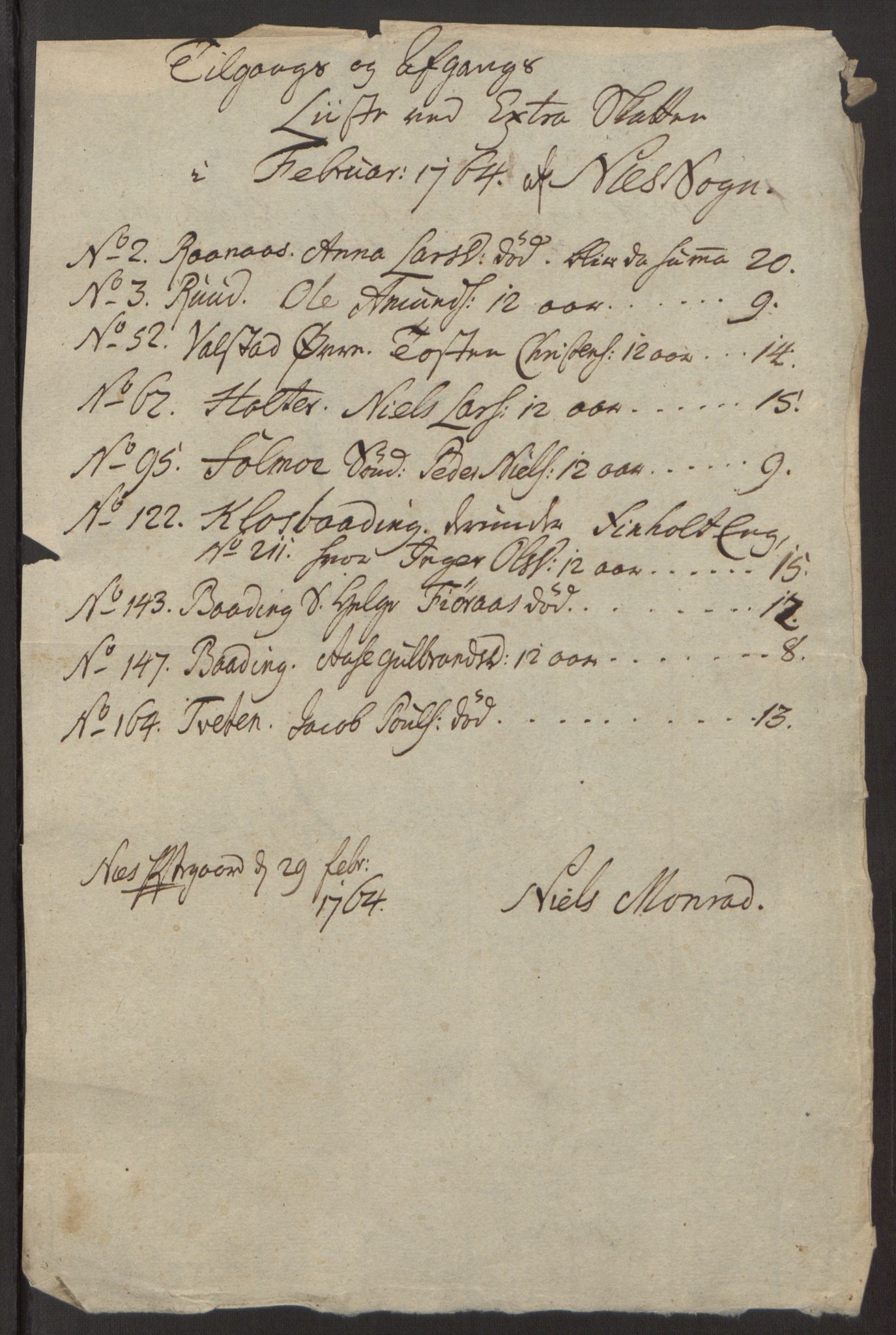 Rentekammeret inntil 1814, Reviderte regnskaper, Fogderegnskap, RA/EA-4092/R12/L0803: Ekstraskatten Øvre Romerike, 1763-1764, p. 255
