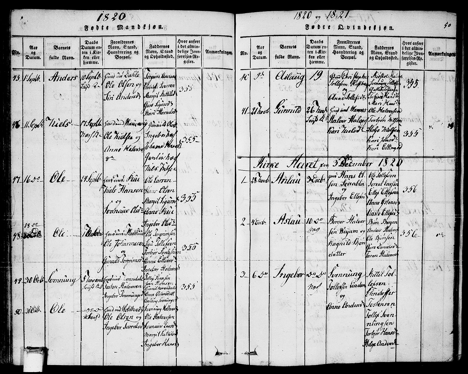 Sauherad kirkebøker, SAKO/A-298/F/Fa/L0005: Parish register (official) no. I 5, 1815-1829, p. 50