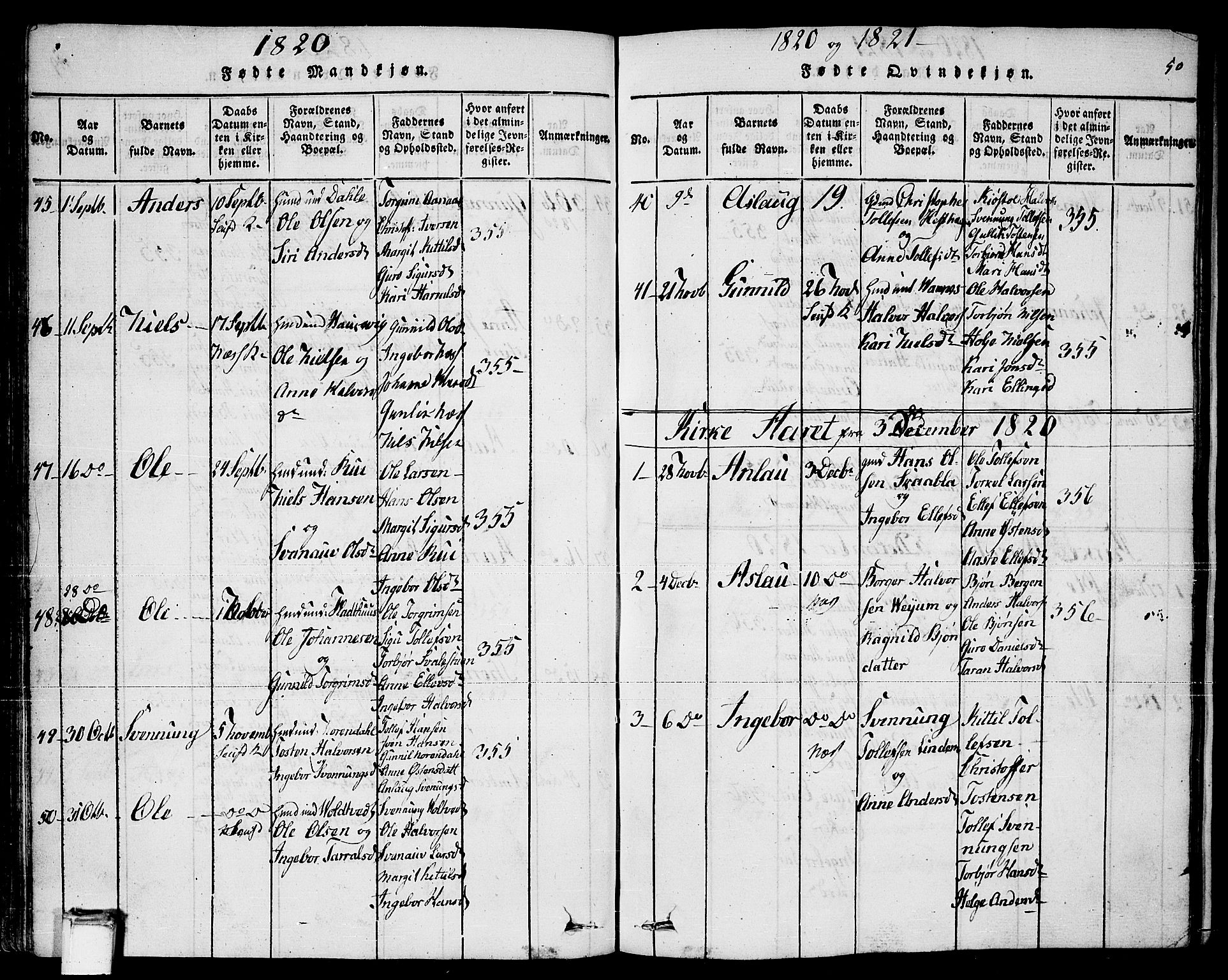 Sauherad kirkebøker, AV/SAKO-A-298/F/Fa/L0005: Parish register (official) no. I 5, 1815-1829, p. 50