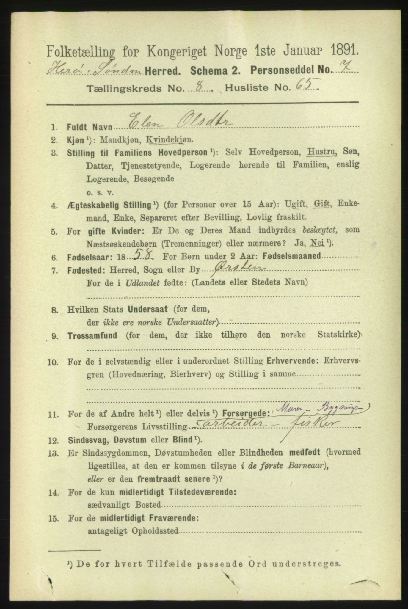 RA, 1891 census for 1515 Herøy, 1891, p. 3603