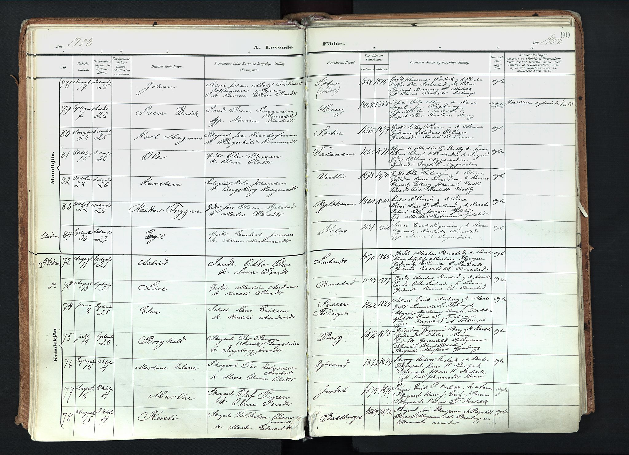 Trysil prestekontor, AV/SAH-PREST-046/H/Ha/Haa/L0012: Parish register (official) no. 12, 1898-1917, p. 90