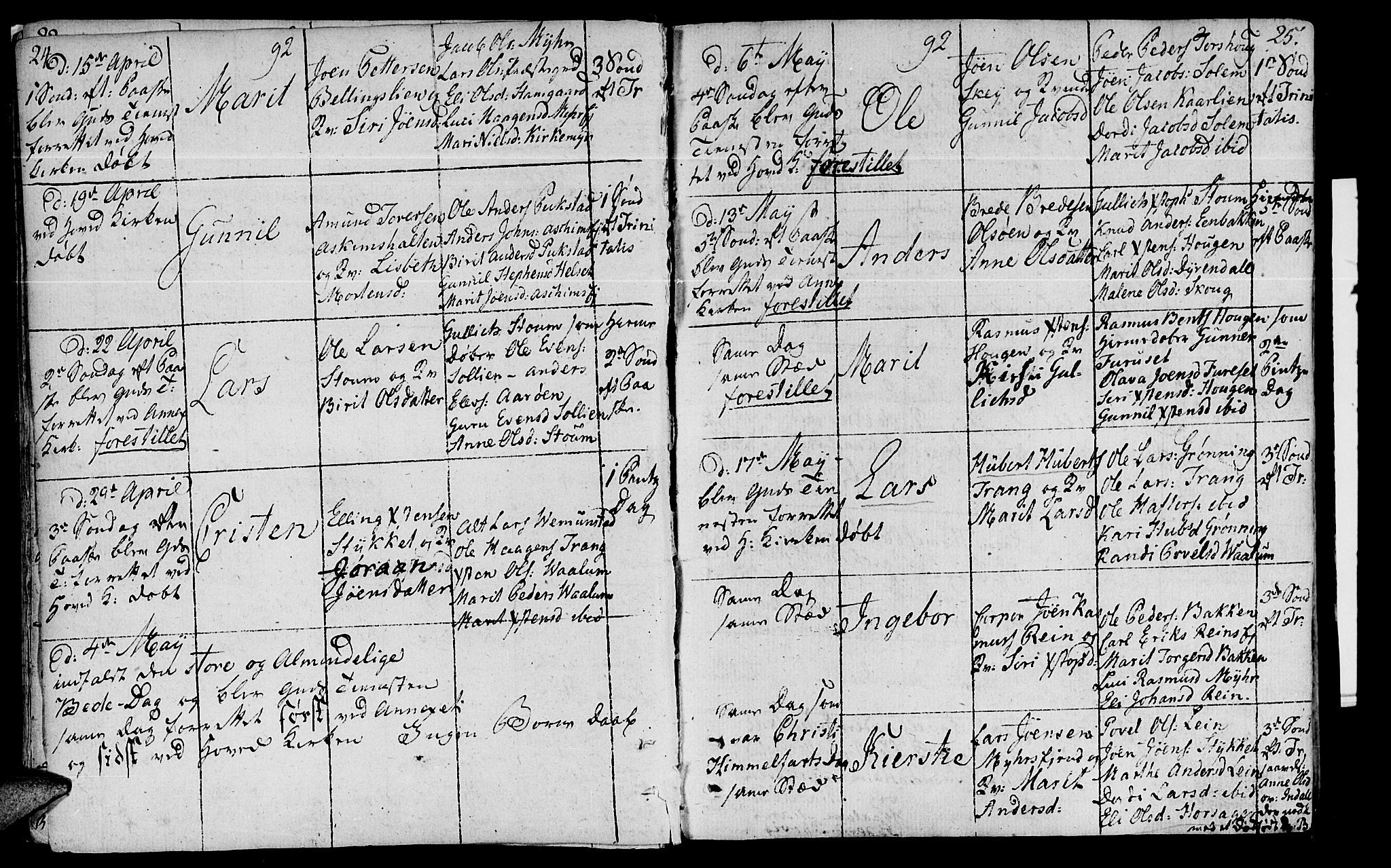 Ministerialprotokoller, klokkerbøker og fødselsregistre - Sør-Trøndelag, AV/SAT-A-1456/646/L0606: Parish register (official) no. 646A04, 1791-1805, p. 24-25