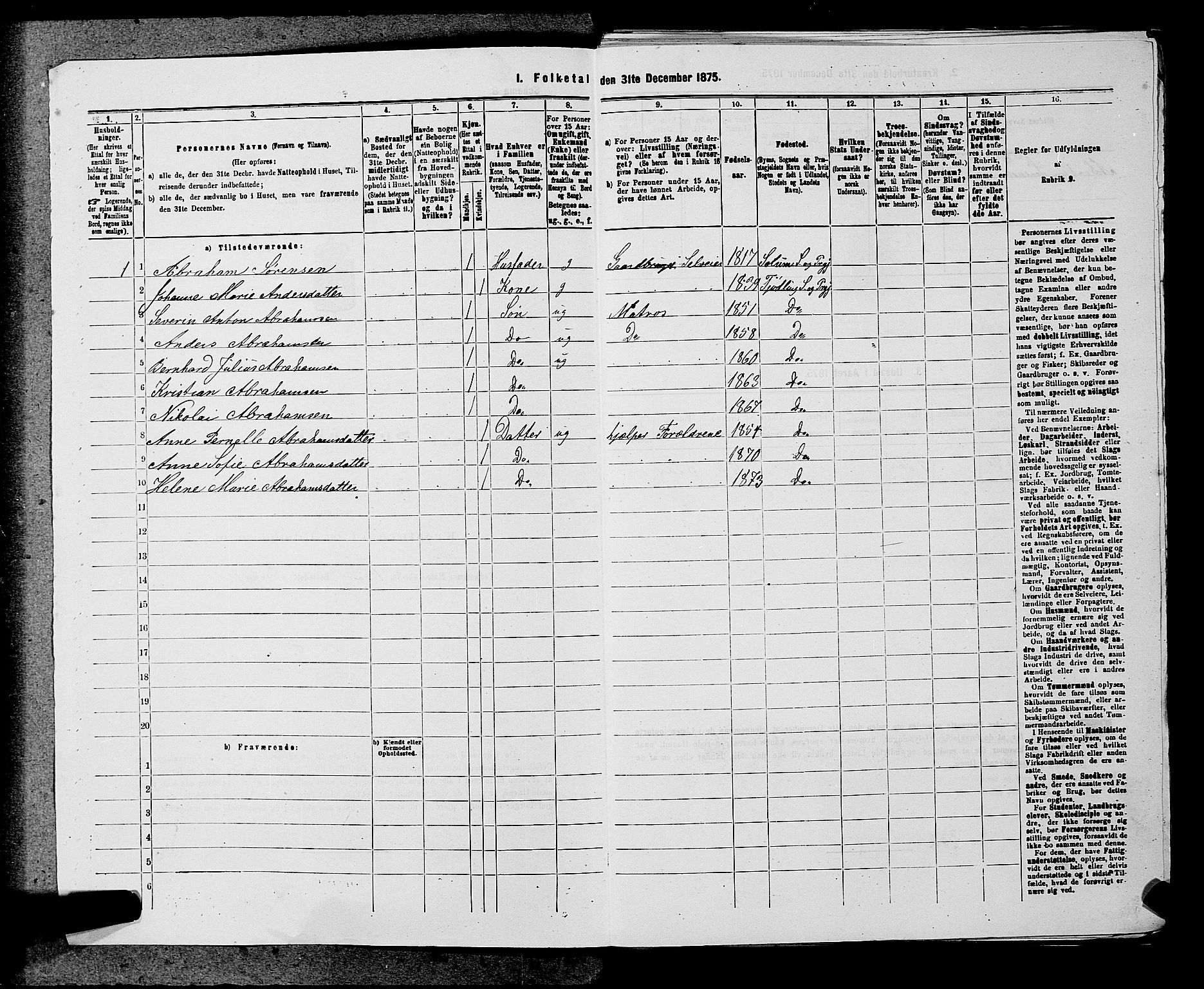 SAKO, 1875 census for 0725P Tjølling, 1875, p. 394