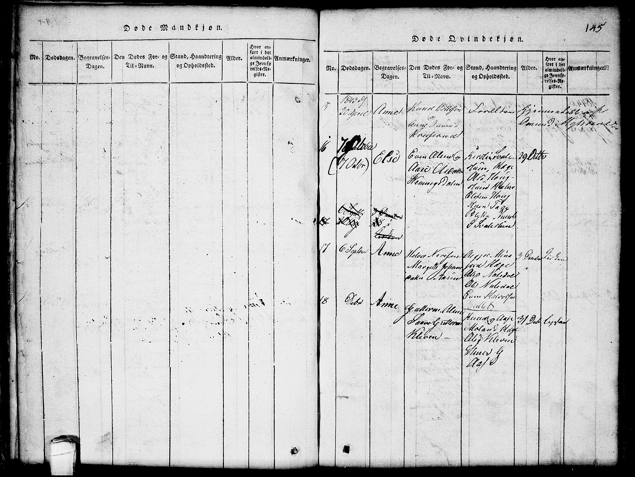 Seljord kirkebøker, SAKO/A-20/G/Gb/L0002: Parish register (copy) no. II 2, 1815-1854, p. 145