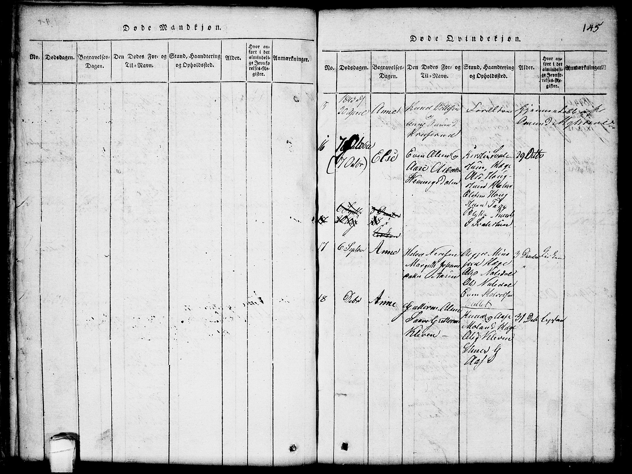 Seljord kirkebøker, AV/SAKO-A-20/G/Gb/L0002: Parish register (copy) no. II 2, 1815-1854, p. 145