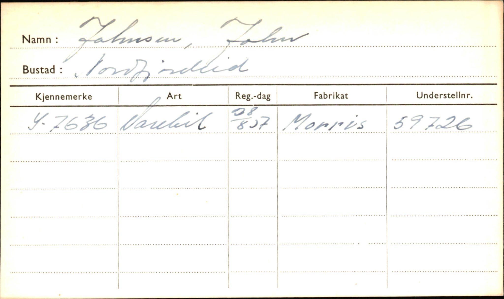 Statens vegvesen, Sogn og Fjordane vegkontor, AV/SAB-A-5301/4/F/L0001B: Eigarregister Fjordane til 1.6.1961, 1930-1961, p. 2