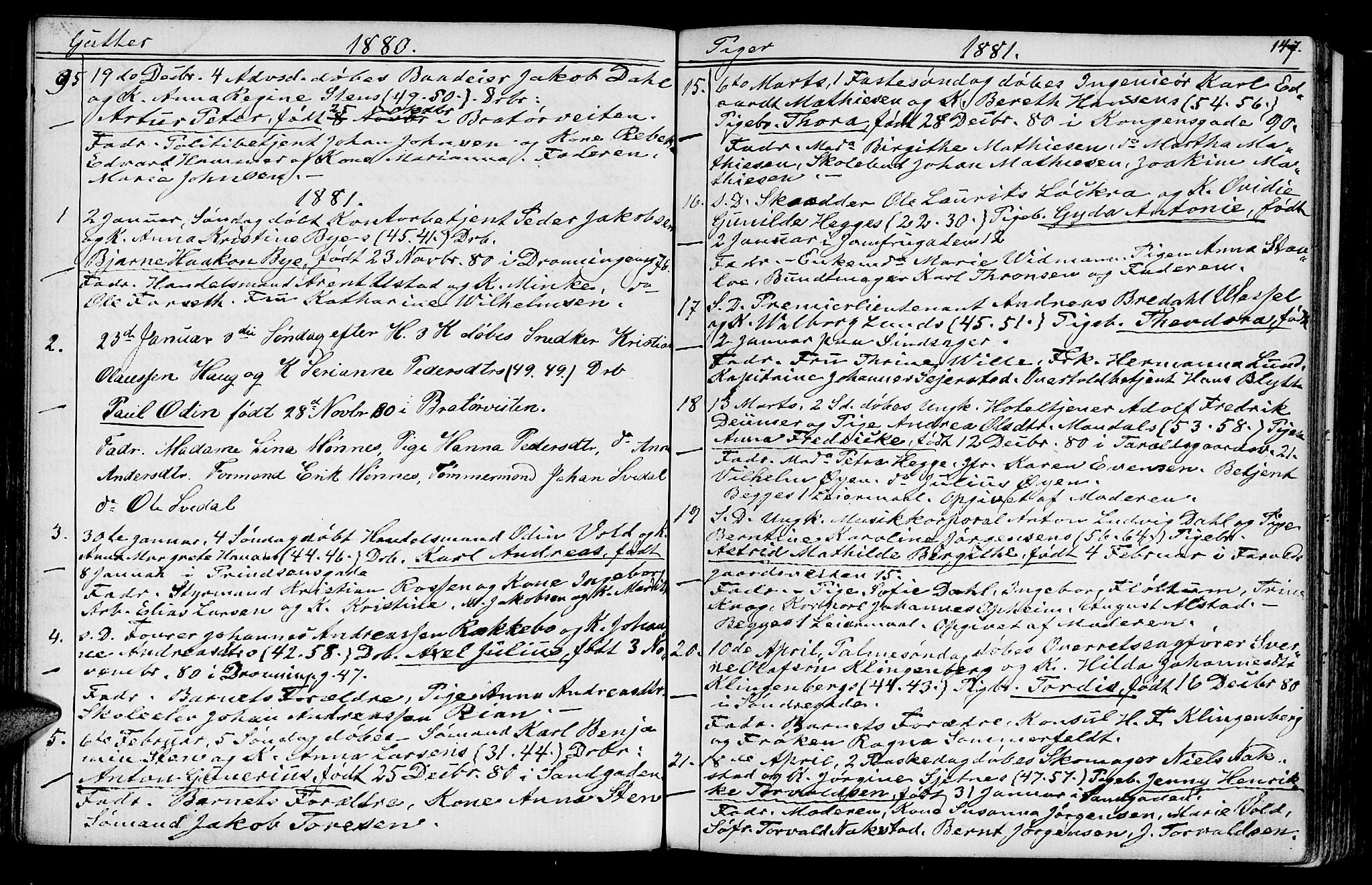 Ministerialprotokoller, klokkerbøker og fødselsregistre - Sør-Trøndelag, SAT/A-1456/602/L0142: Parish register (copy) no. 602C10, 1872-1894, p. 147