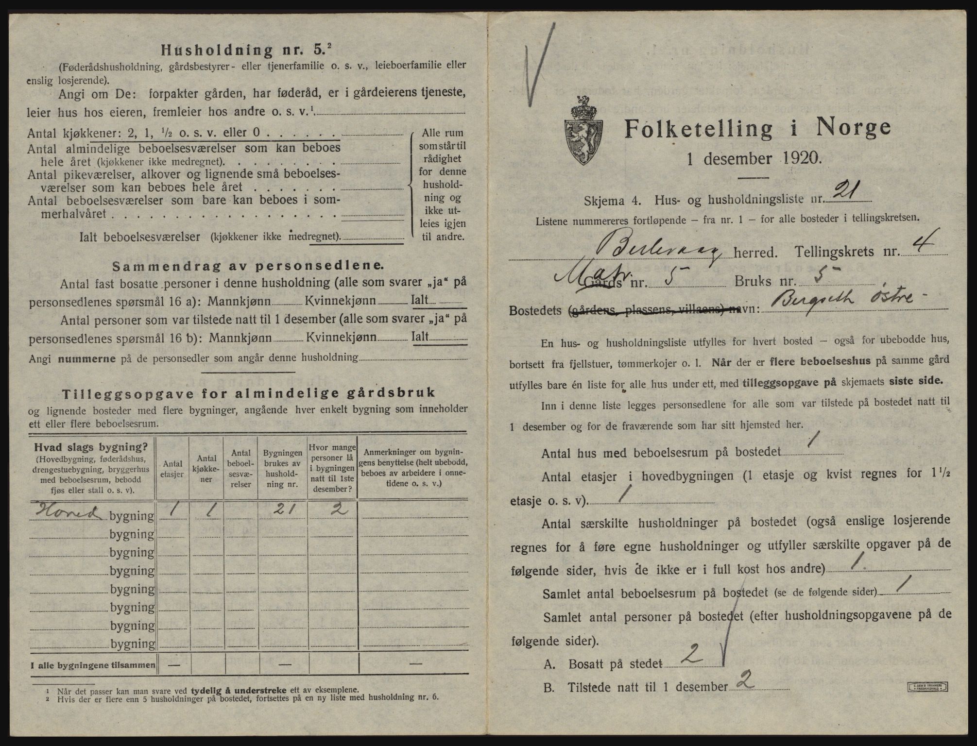 SATØ, 1920 census for Berlevåg, 1920, p. 407