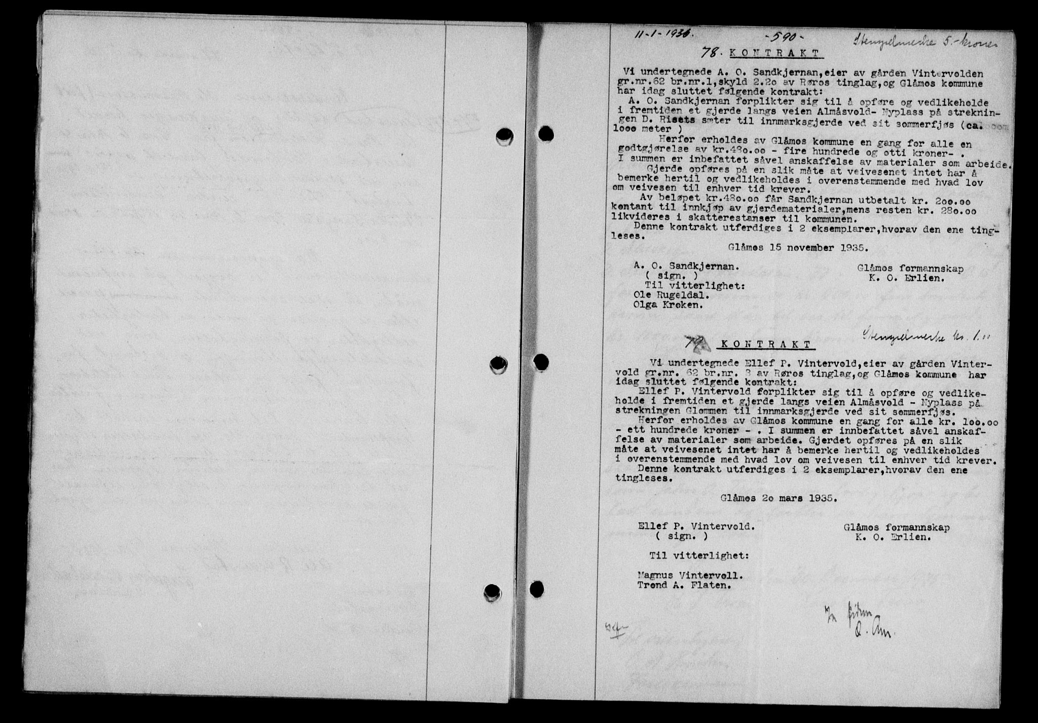 Gauldal sorenskriveri, SAT/A-0014/1/2/2C/L0045: Mortgage book no. 47-49, 1935-1936, Deed date: 11.01.1936