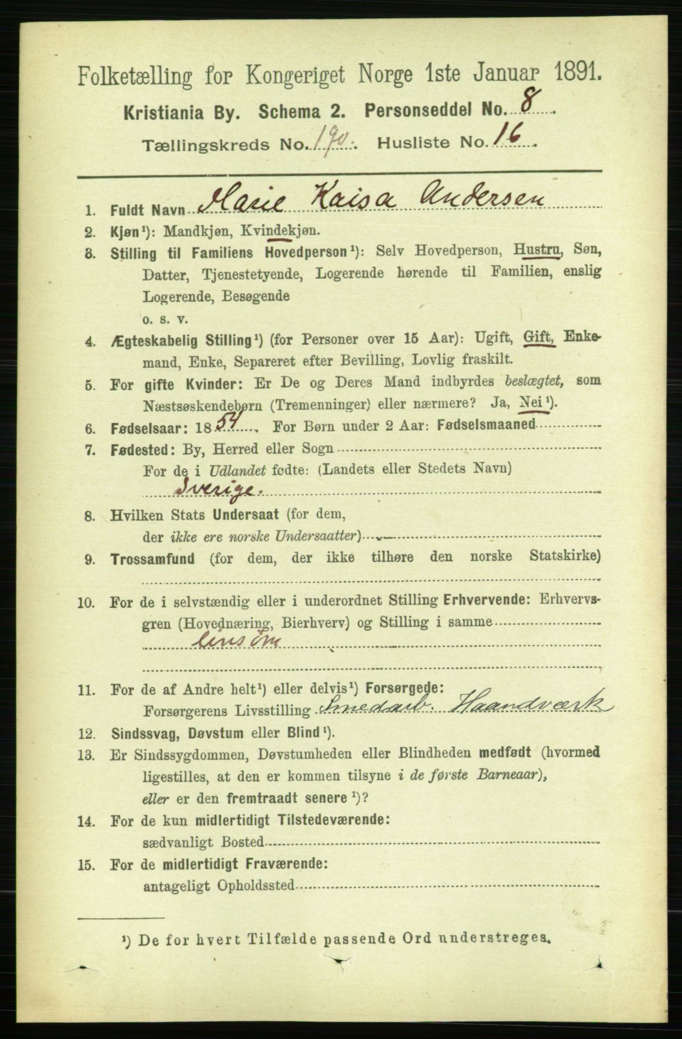 RA, 1891 census for 0301 Kristiania, 1891, p. 114267