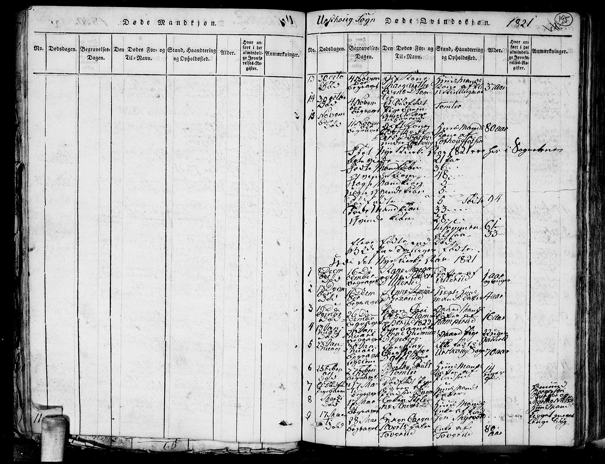 Aurskog prestekontor Kirkebøker, SAO/A-10304a/G/Ga/L0001: Parish register (copy) no. I 1, 1814-1829, p. 195