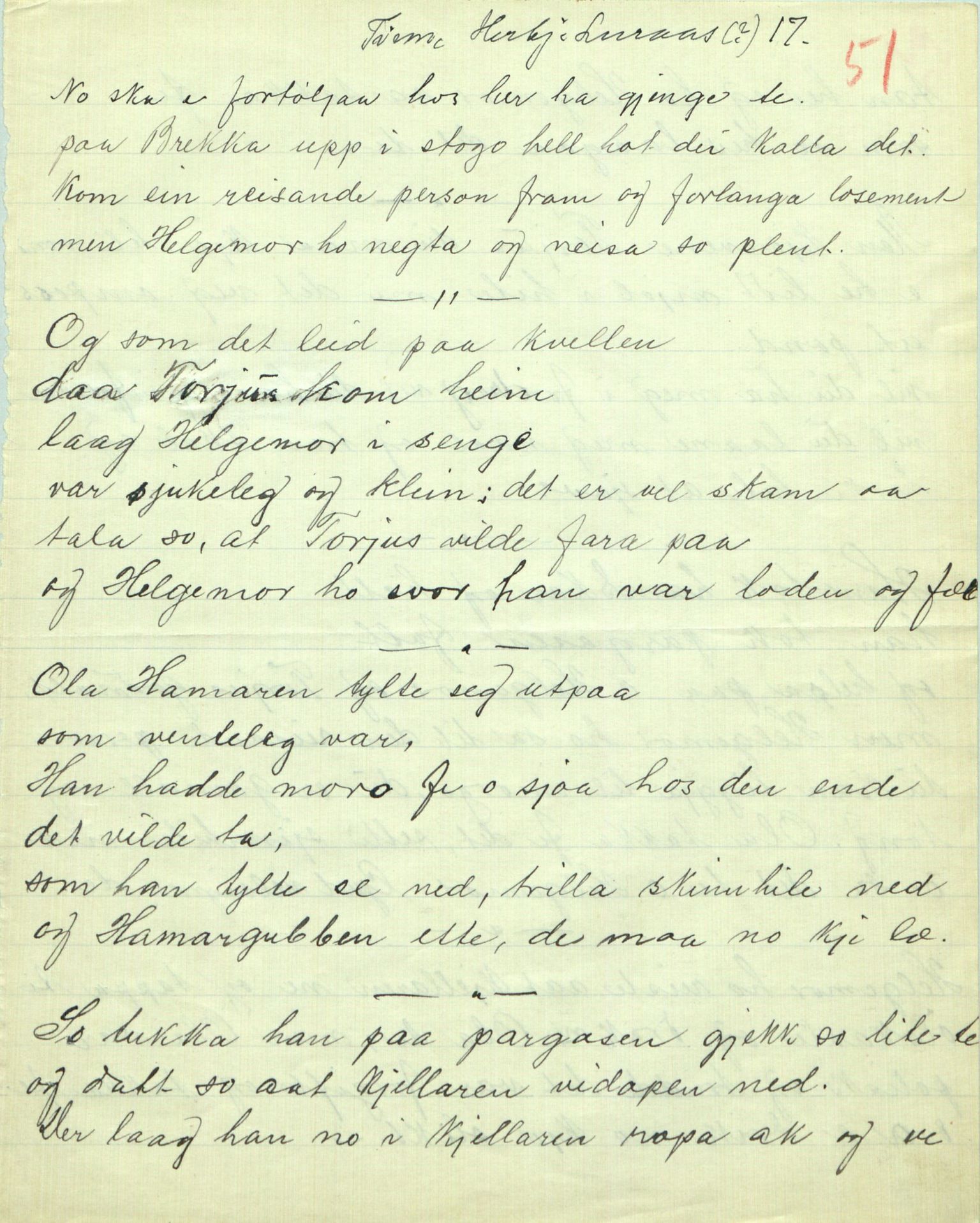 Rikard Berge, TEMU/TGM-A-1003/F/L0009/0004: 341-356 / 344 Innsendt tl Berge frå ymse kantar, 1886-1918, p. 51