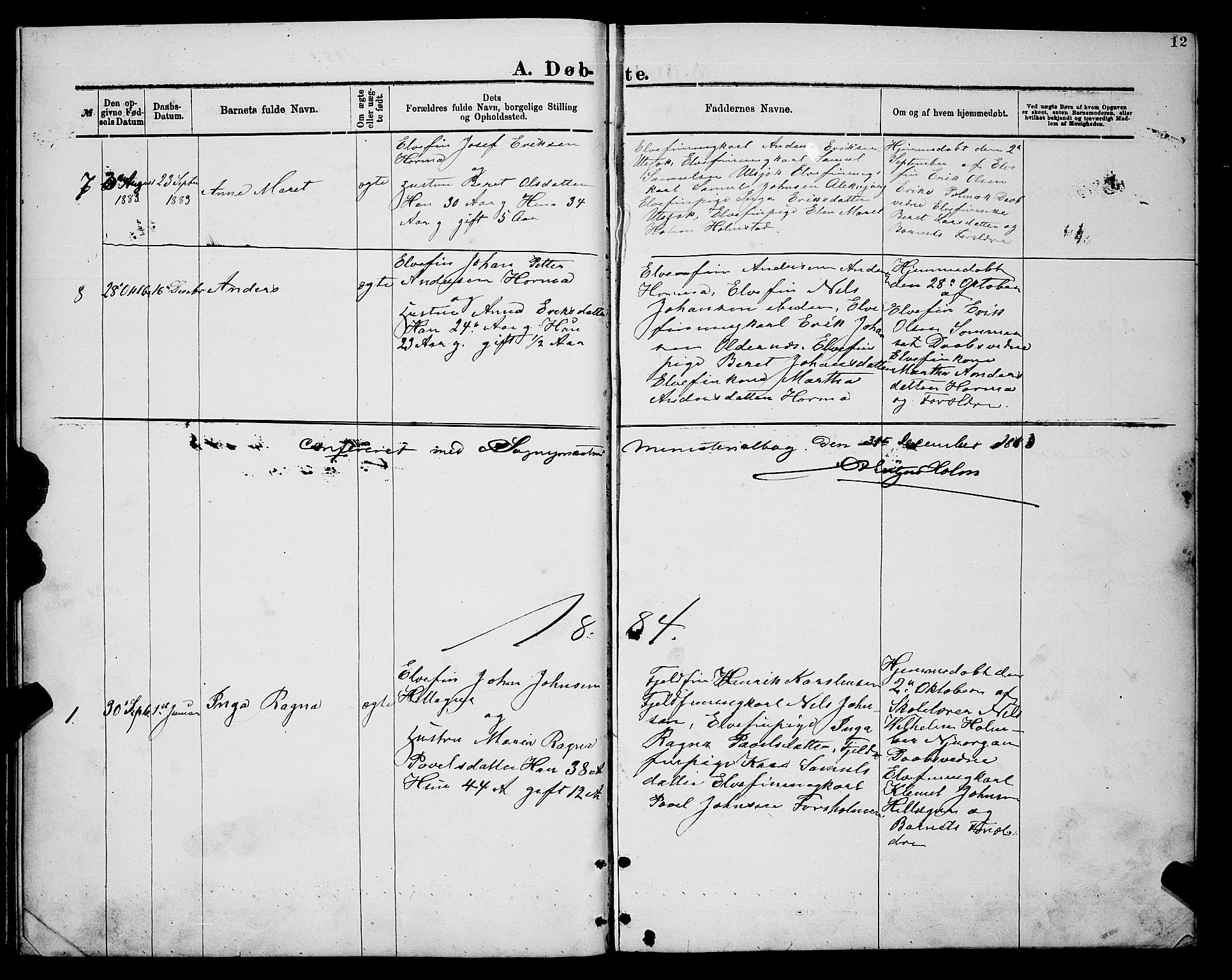 Nesseby sokneprestkontor, SATØ/S-1330/H/Hb/L0007klokker: Parish register (copy) no. 7, 1877-1884, p. 12
