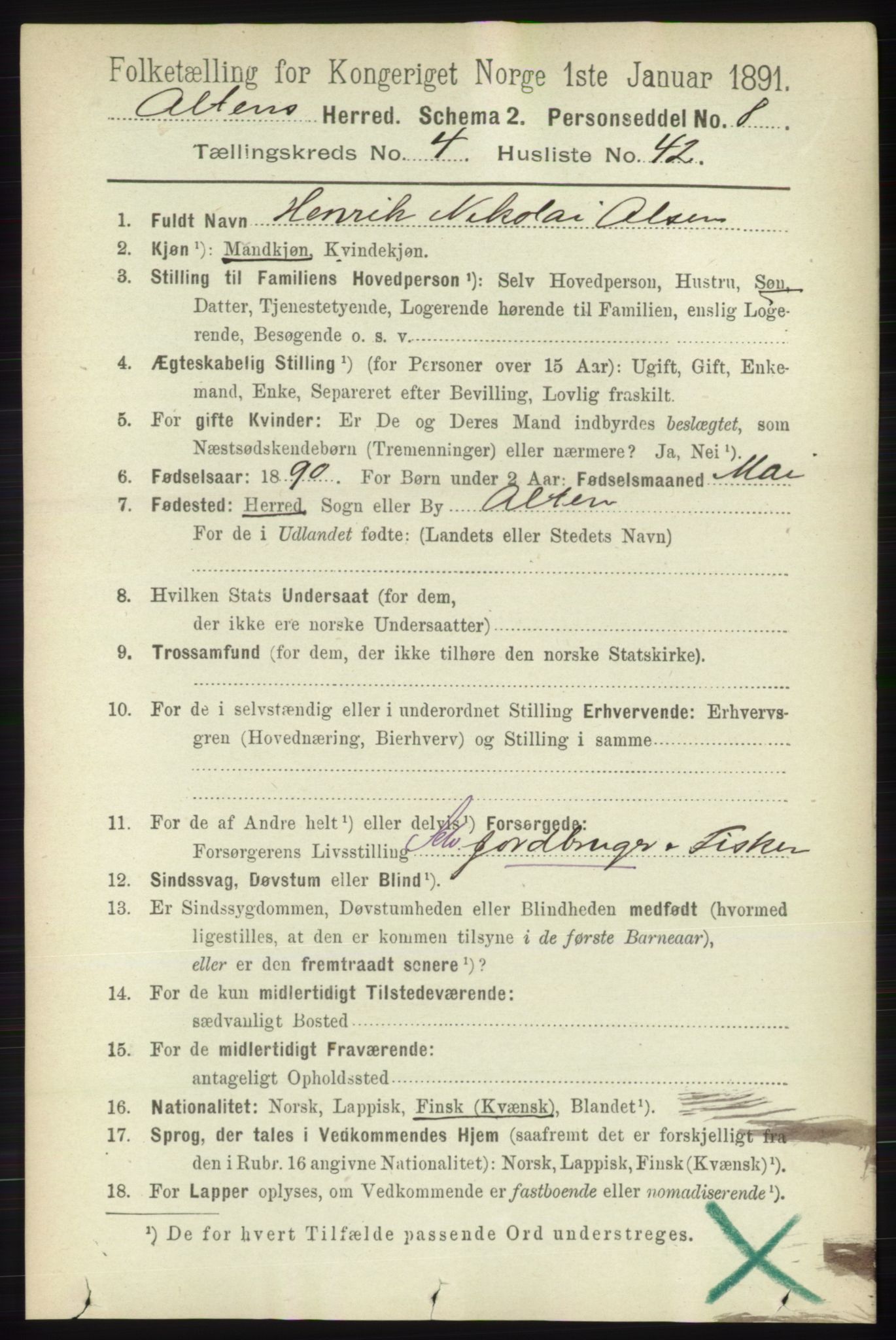 RA, 1891 census for 2012 Alta, 1891, p. 1572