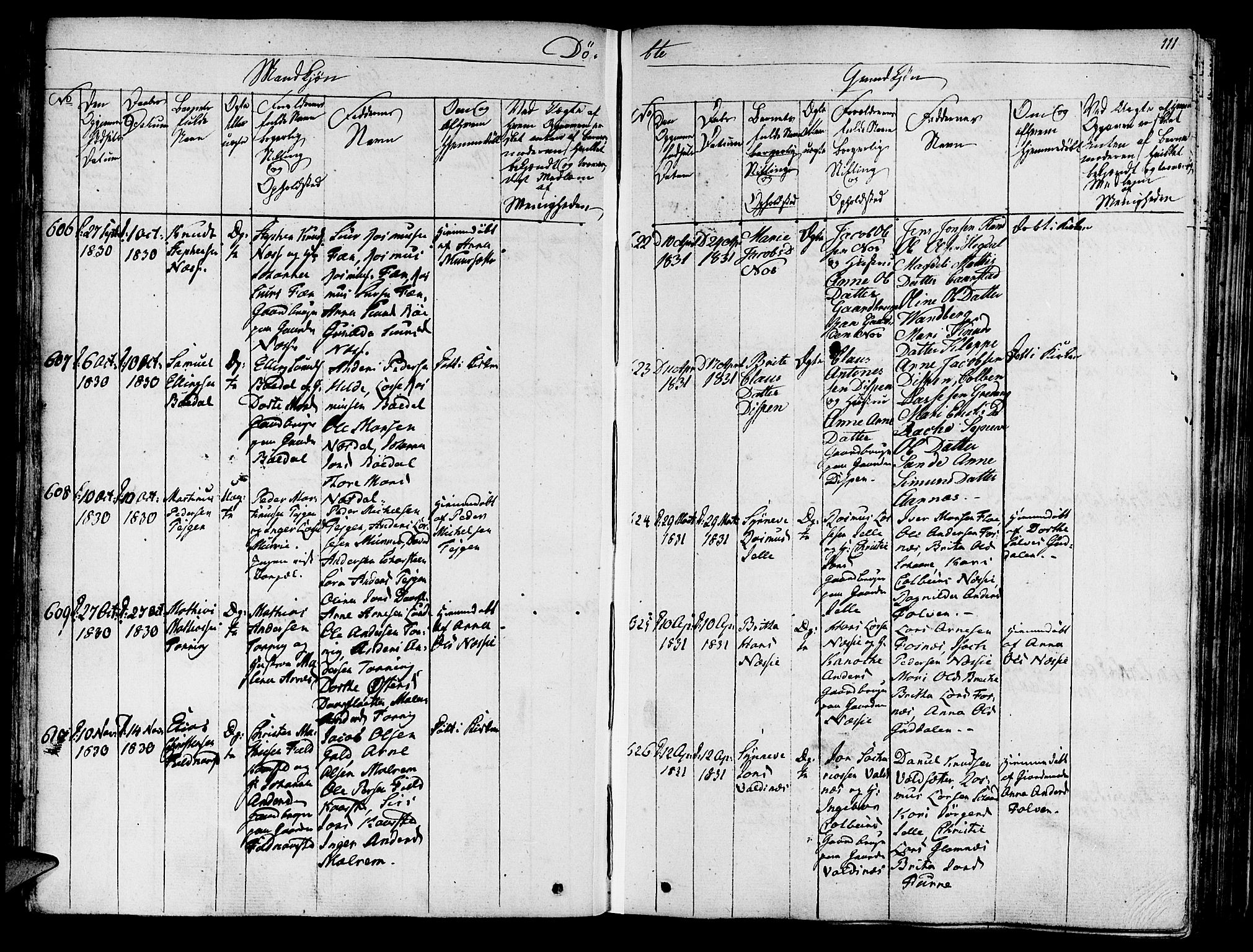 Innvik sokneprestembete, AV/SAB-A-80501: Parish register (official) no. A 3, 1820-1832, p. 111