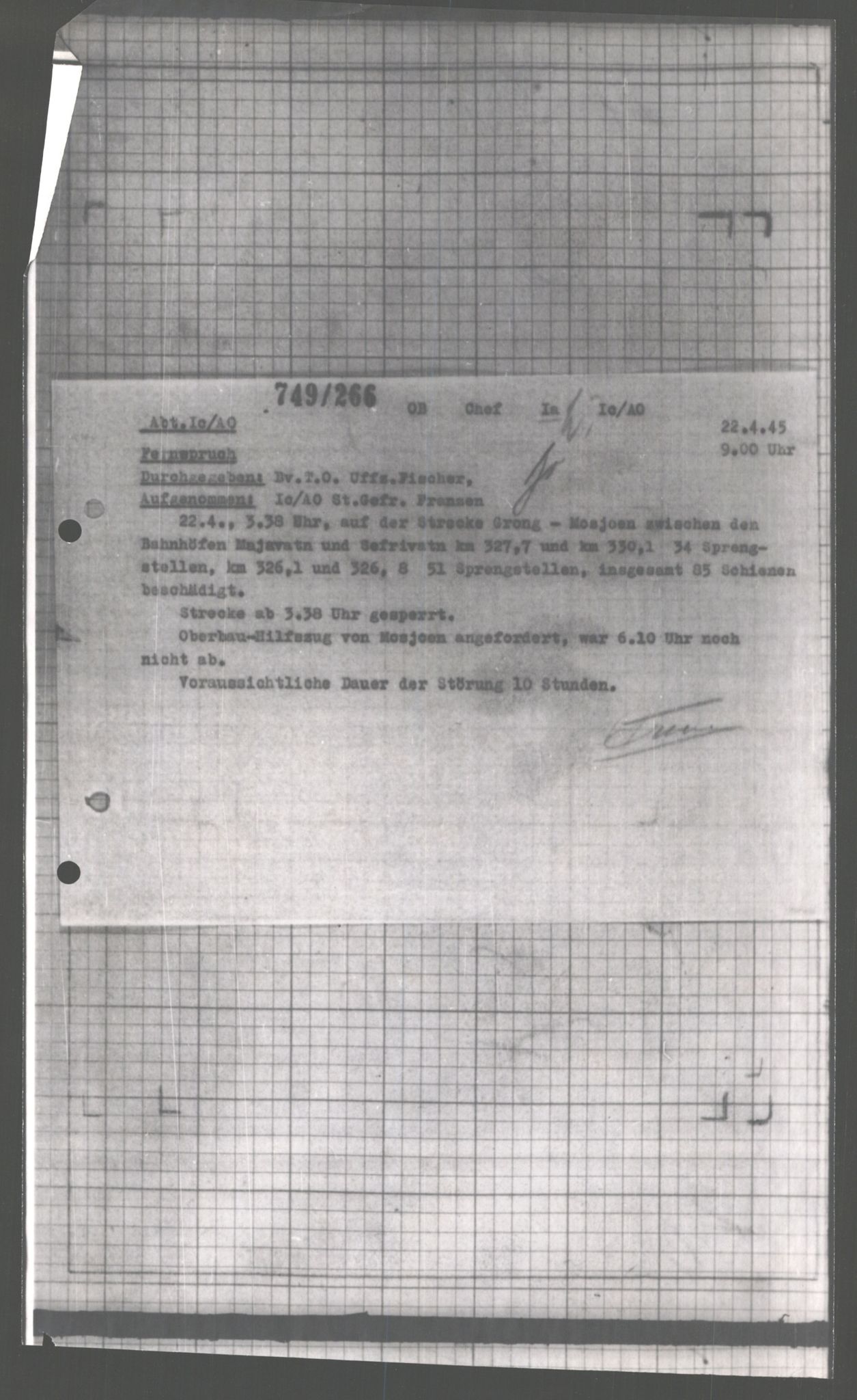 Forsvarets Overkommando. 2 kontor. Arkiv 11.4. Spredte tyske arkivsaker, AV/RA-RAFA-7031/D/Dar/Dara/L0004: Krigsdagbøker for 20. Gebirgs-Armee-Oberkommando (AOK 20), 1945, p. 701