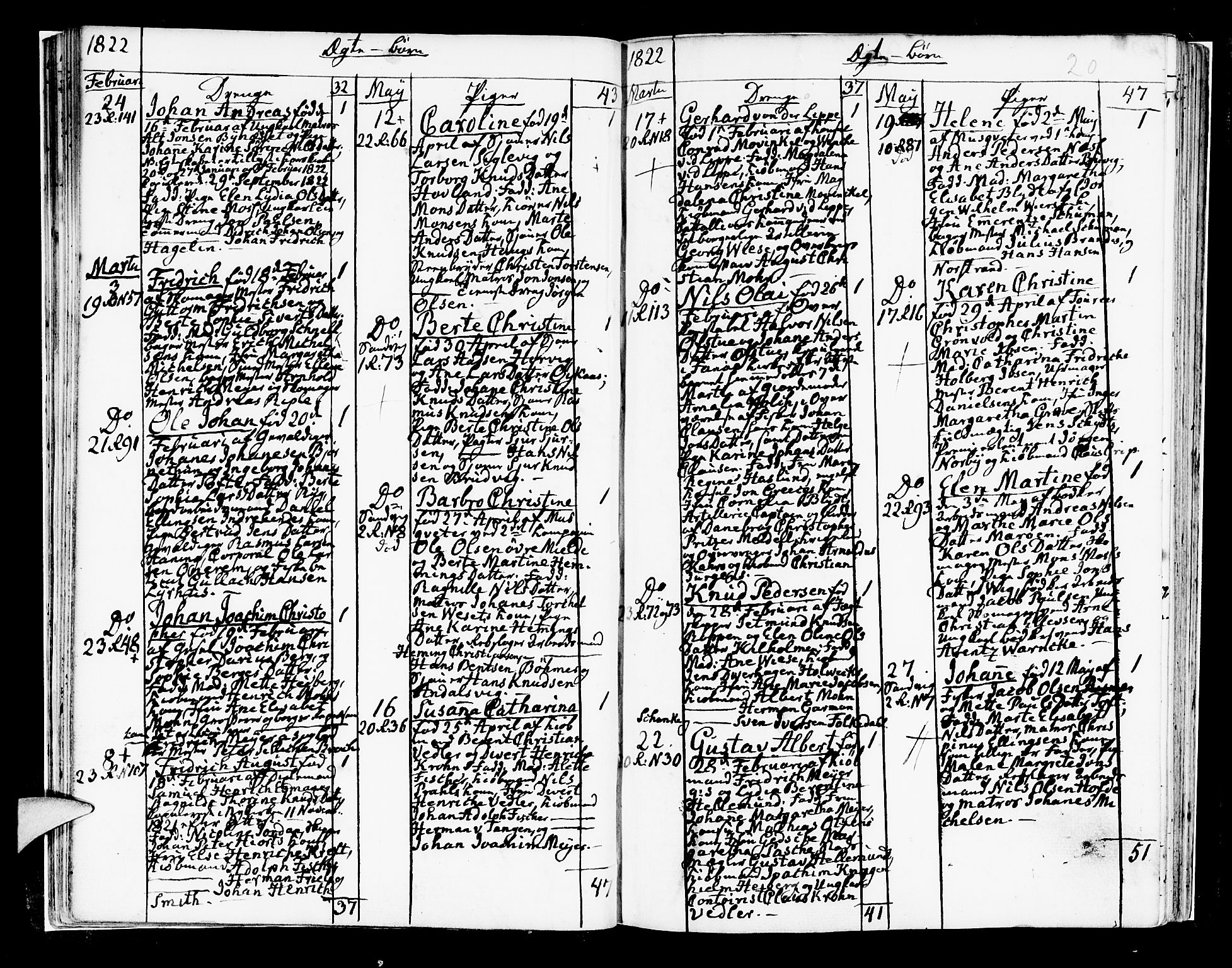 Korskirken sokneprestembete, AV/SAB-A-76101/H/Hab: Parish register (copy) no. A 4, 1820-1832, p. 20