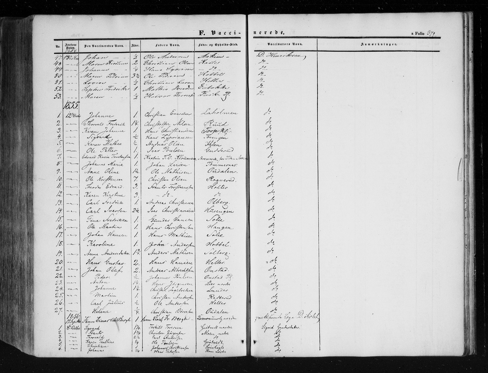 Askim prestekontor Kirkebøker, AV/SAO-A-10900/F/Fa/L0005: Parish register (official) no. 5, 1847-1879, p. 379