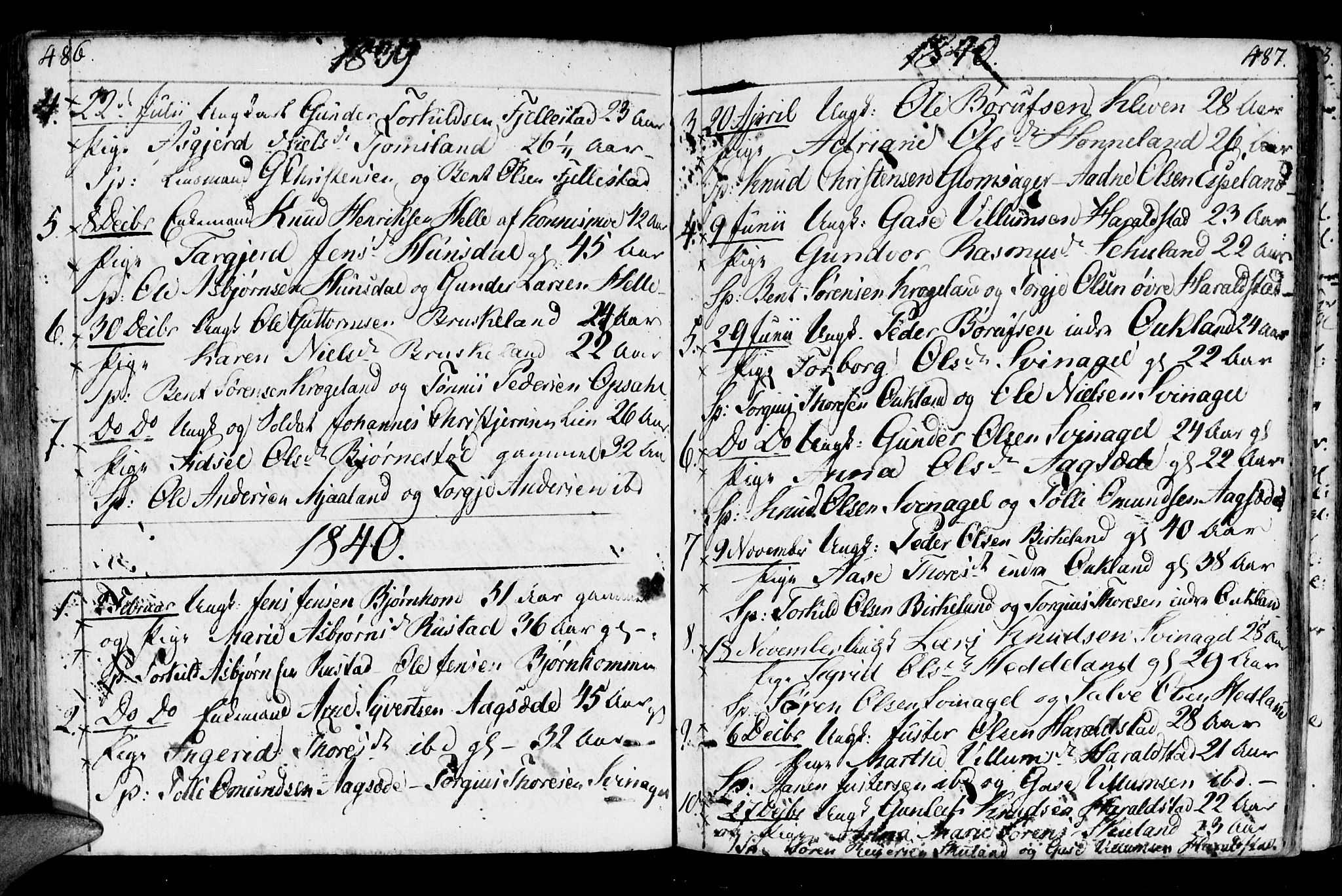 Holum sokneprestkontor, AV/SAK-1111-0022/F/Fa/Fab/L0004: Parish register (official) no. A 4, 1774-1847, p. 486-487