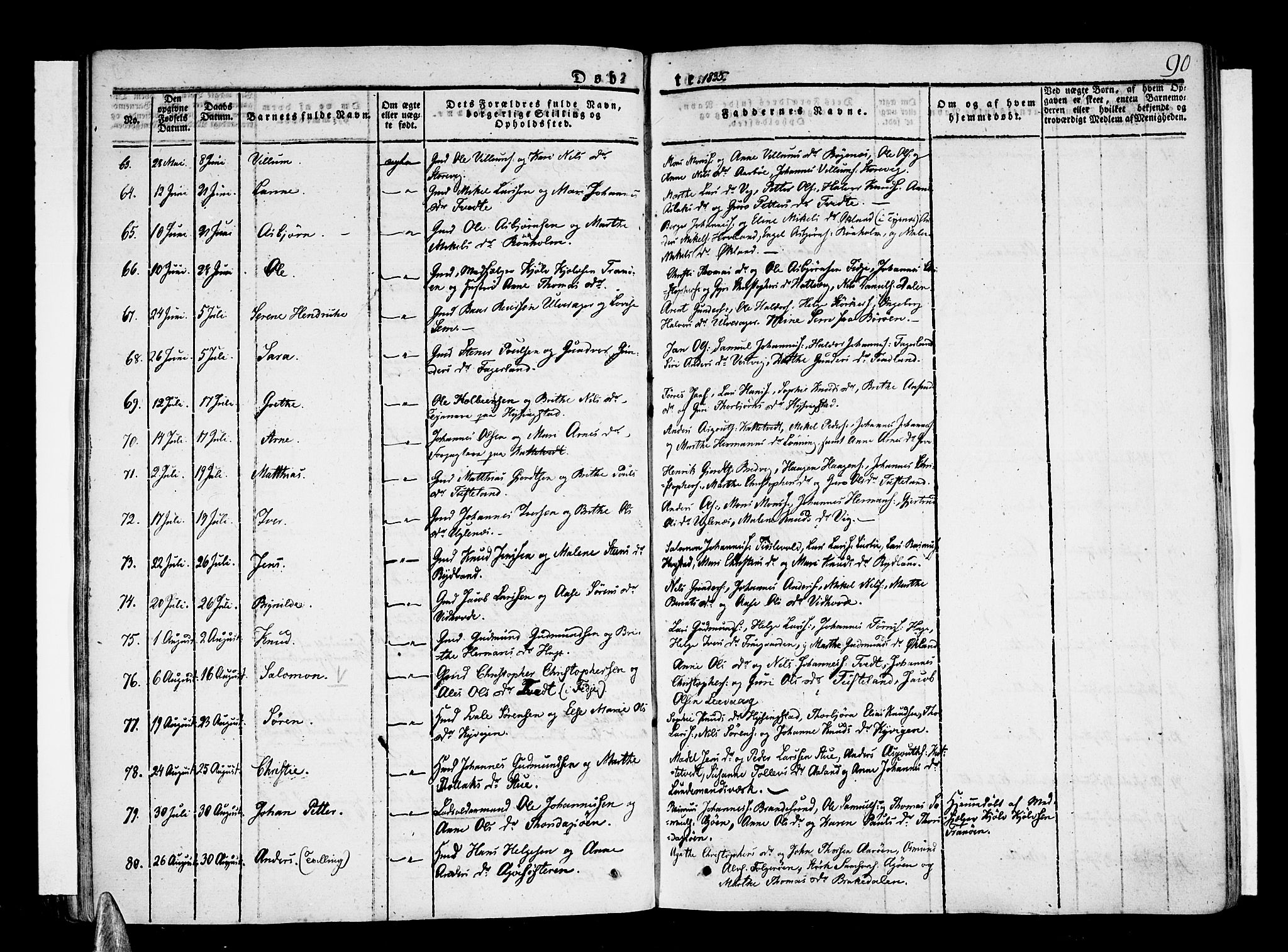 Stord sokneprestembete, AV/SAB-A-78201/H/Haa: Parish register (official) no. A 6, 1826-1840, p. 90