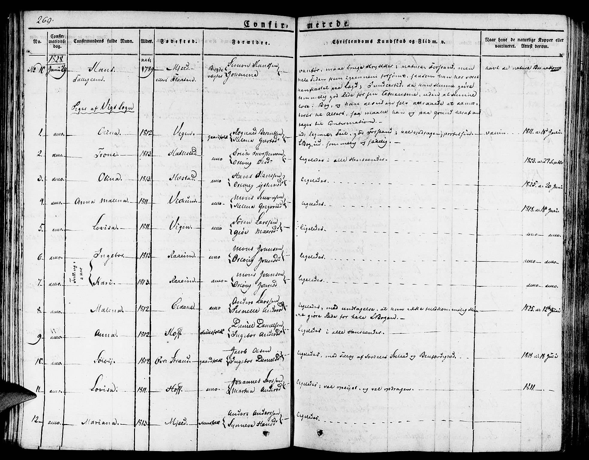 Gaular sokneprestembete, AV/SAB-A-80001/H/Haa: Parish register (official) no. A 3, 1821-1840, p. 269