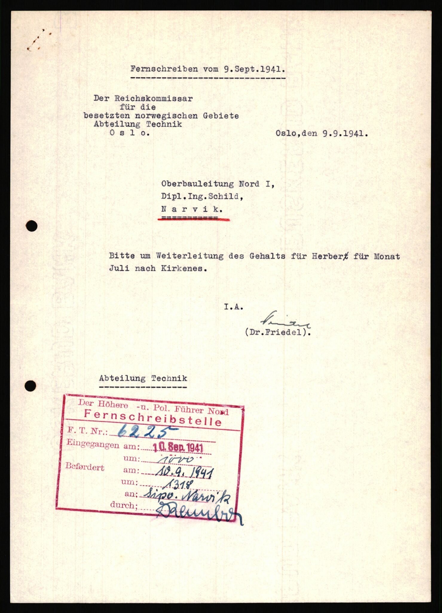 Tyske arkiver, Organisation Todt (OT), Einsatzgruppe Wiking, AV/RA-RAFA-2188/2/B/Bb/L0006: Korrespondanse med Kriegsmarine, 1940-1941, p. 49