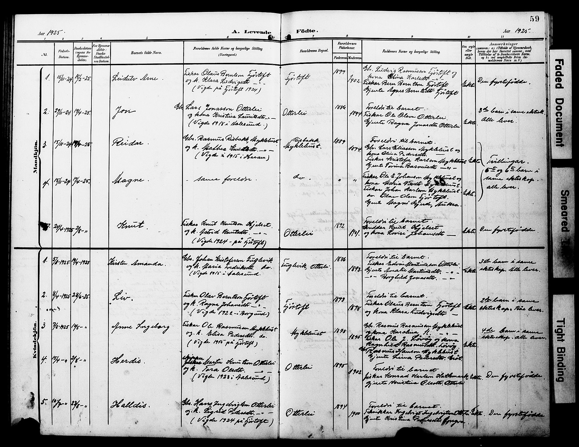 Ministerialprotokoller, klokkerbøker og fødselsregistre - Møre og Romsdal, AV/SAT-A-1454/538/L0524: Parish register (copy) no. 538C02, 1901-1931, p. 59