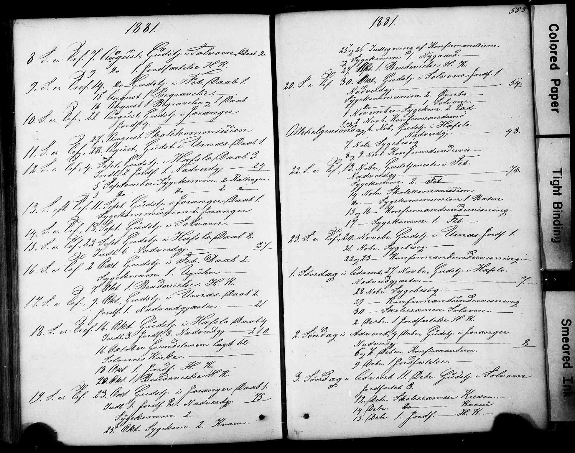 Hafslo sokneprestembete, SAB/A-80301/H/Hab/Haba/L0001: Parish register (copy) no. A 1, 1866-1908, p. 553