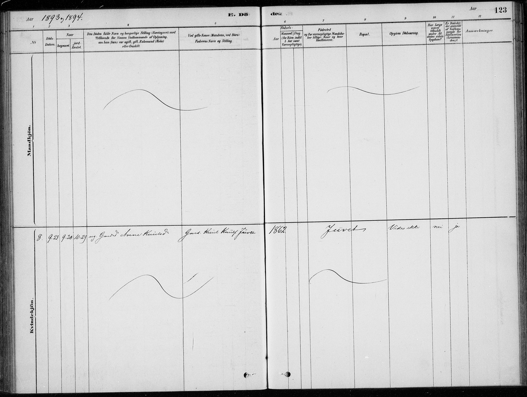 Sigdal kirkebøker, AV/SAKO-A-245/F/Fc/L0001: Parish register (official) no. III 1, 1879-1893, p. 123